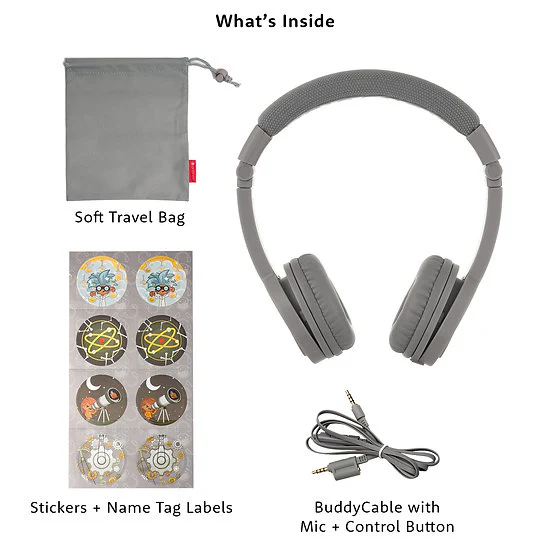 ONANOFF BuddyPhones Explore Plus Foldable wth Mic , Grey Matt - Image 4