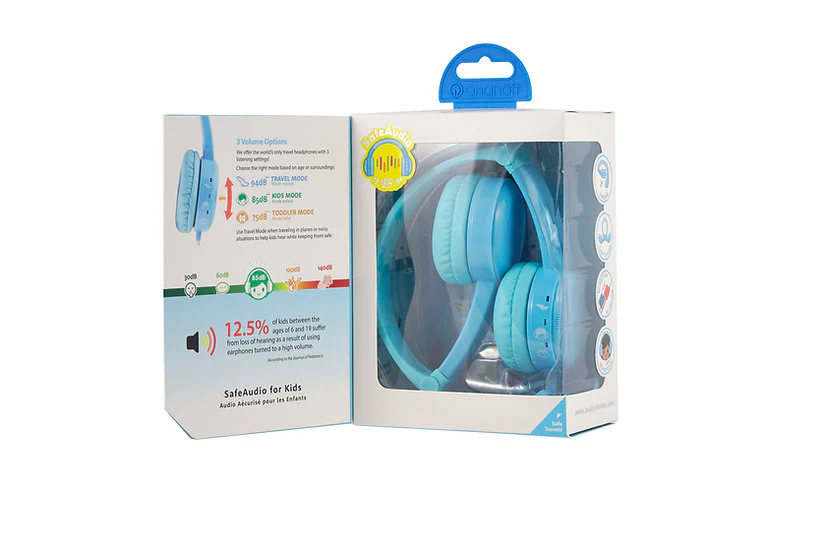 ONANOFF BuddyPhones Travel, Foldable with 3 step volume setting, Blue - Image 4