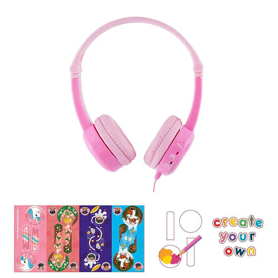 ONANOFF BuddyPhones Travel, Foldable with 3 step volume setting, Pink - Image 3