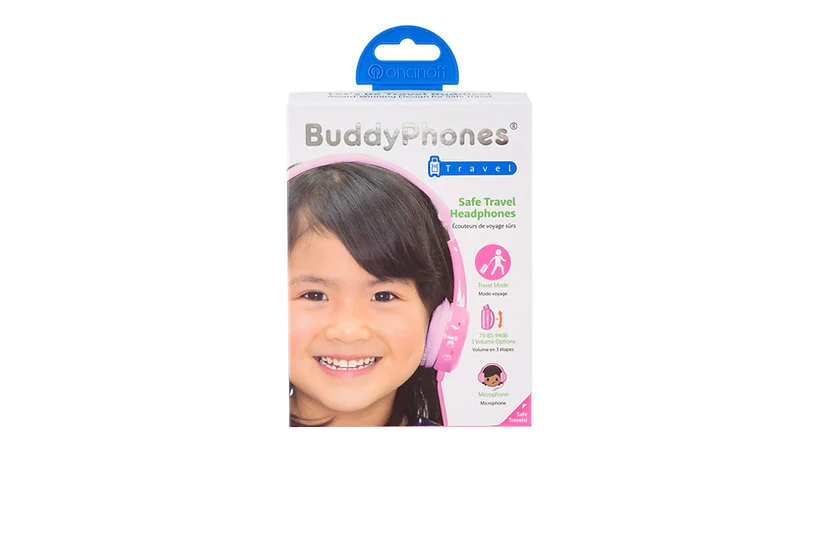 ONANOFF BuddyPhones Travel, Foldable with 3 step volume setting, Pink - Image 4