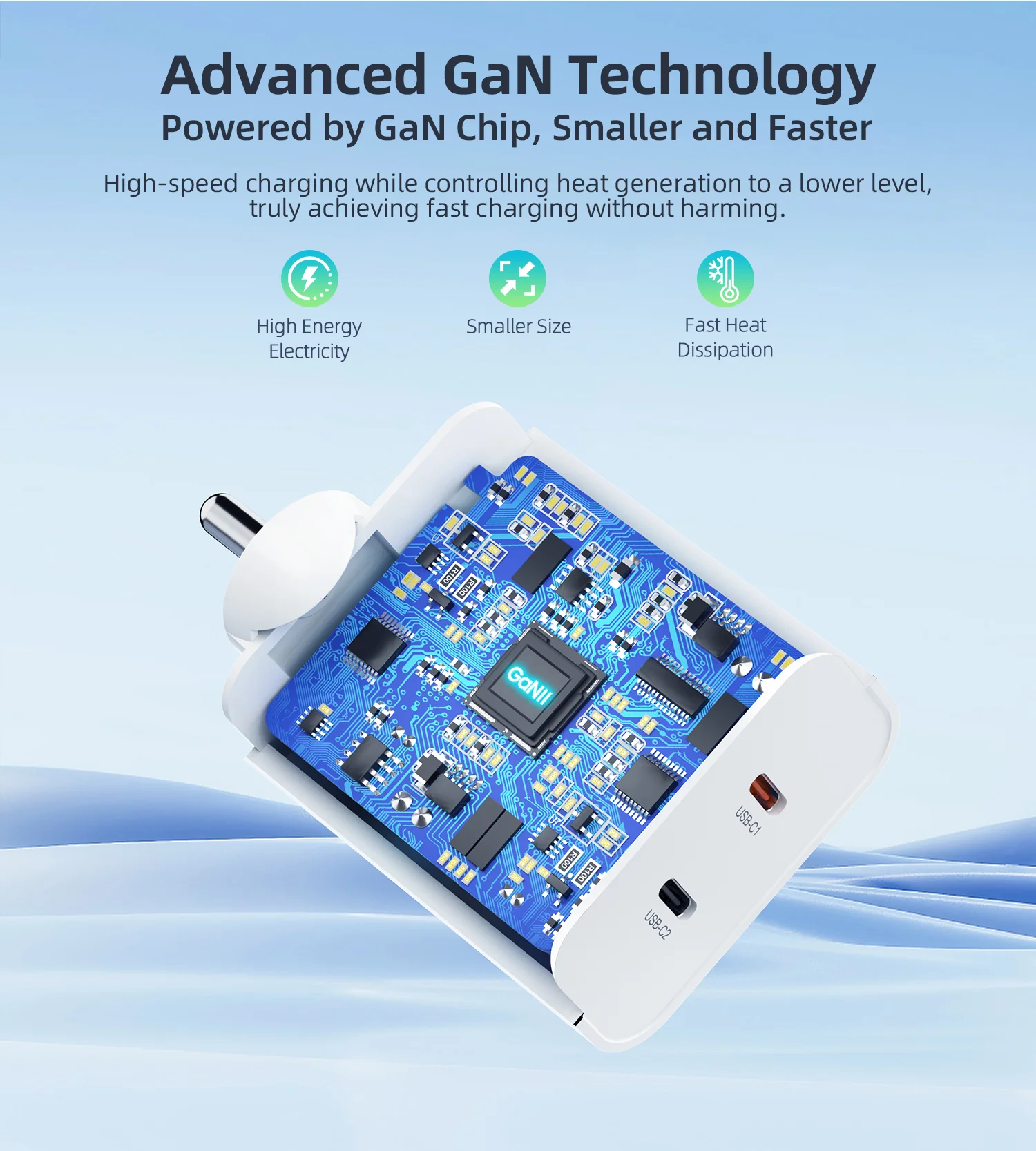 Pulse 65W Dual USB-C Gan PD Adapter - White - Image 7