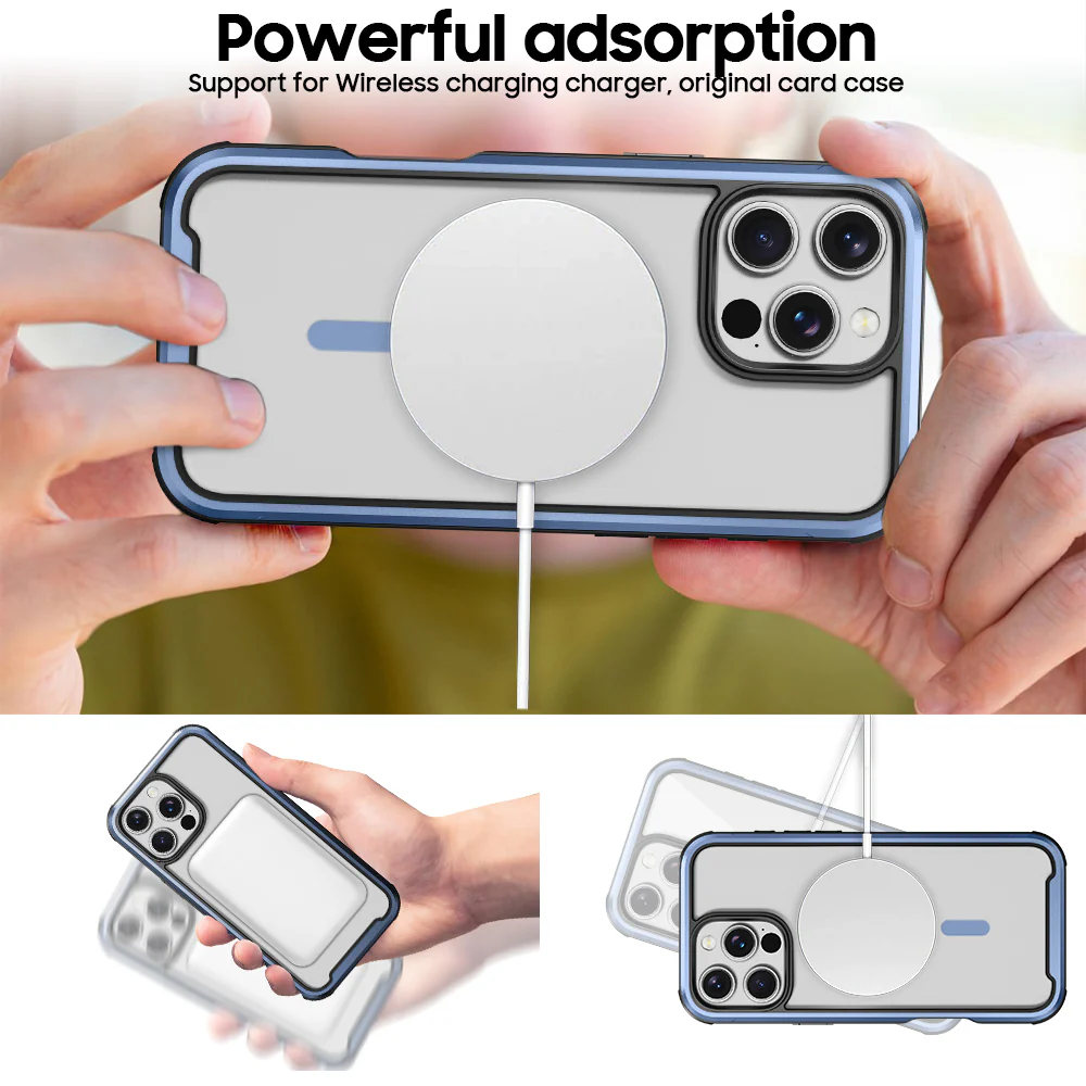 PULSE Aluminium Rugged Magsafe Case for iPhone 16-Matt Grey Blue - Image 5
