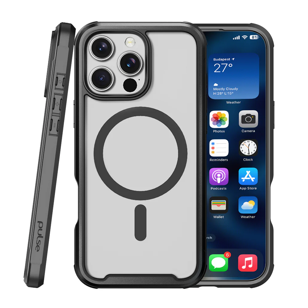PULSE Aluminium Rugged Magsafe Case for iPhone 16 Pro Max-Matt Black - Image 3