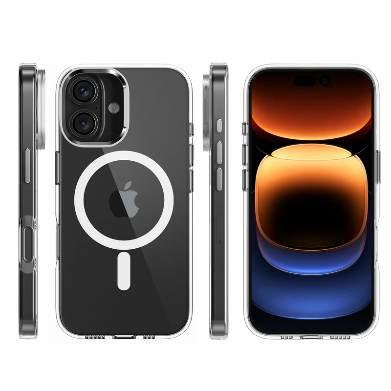 Pulse CRYSTAL Case with Metal Camera Stand for iPhone 16-Black - Image 3