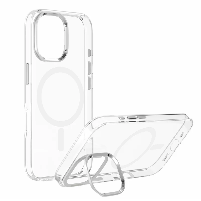Pulse CRYSTAL Case with Metal Camera Stand for iPhone 16-Black - Image 5