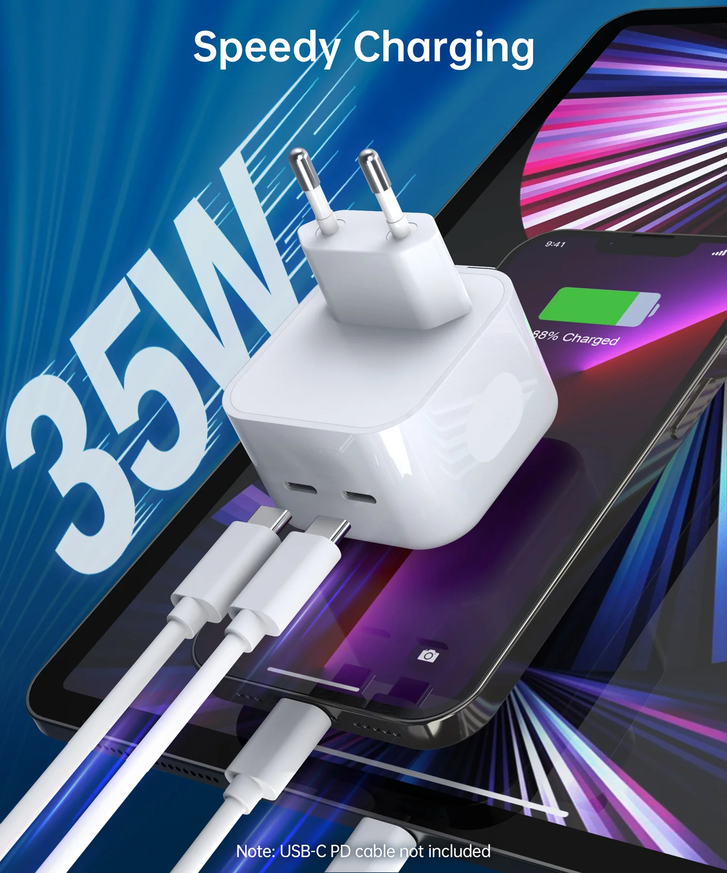 Pulse PD35W Wall Charger - Indian Pin - Image 3