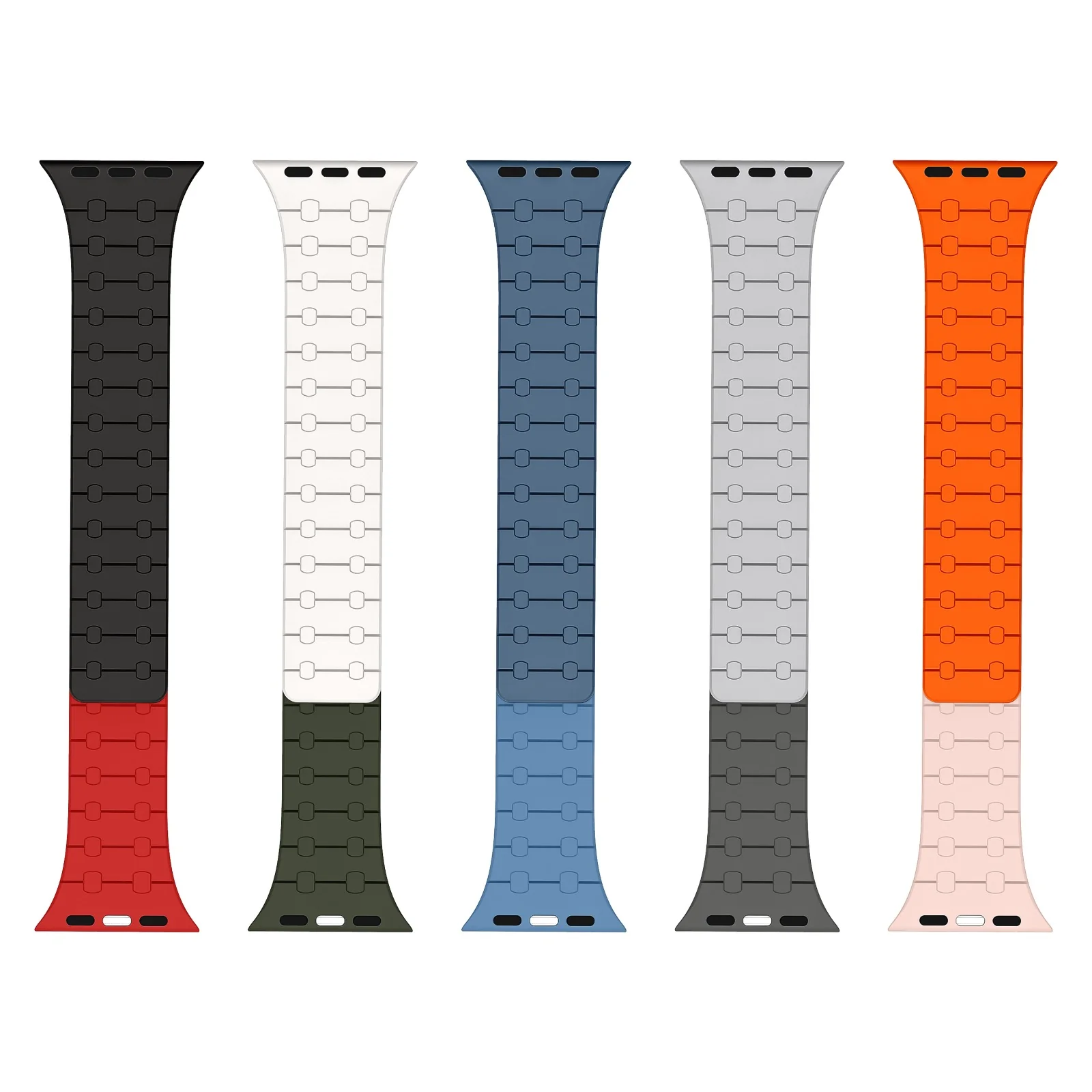 Pulse Reversible Magnetic Watch Band-Black+Red - Image 5