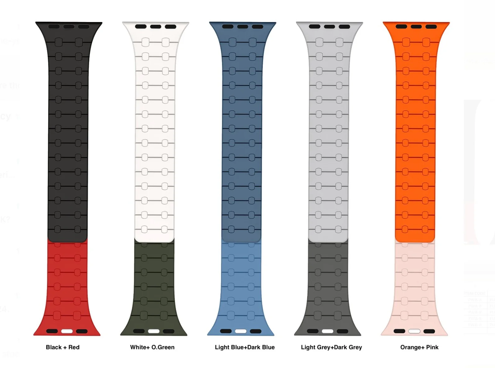 Pulse Reversible Magnetic Watch Band-Black+Red - Image 6