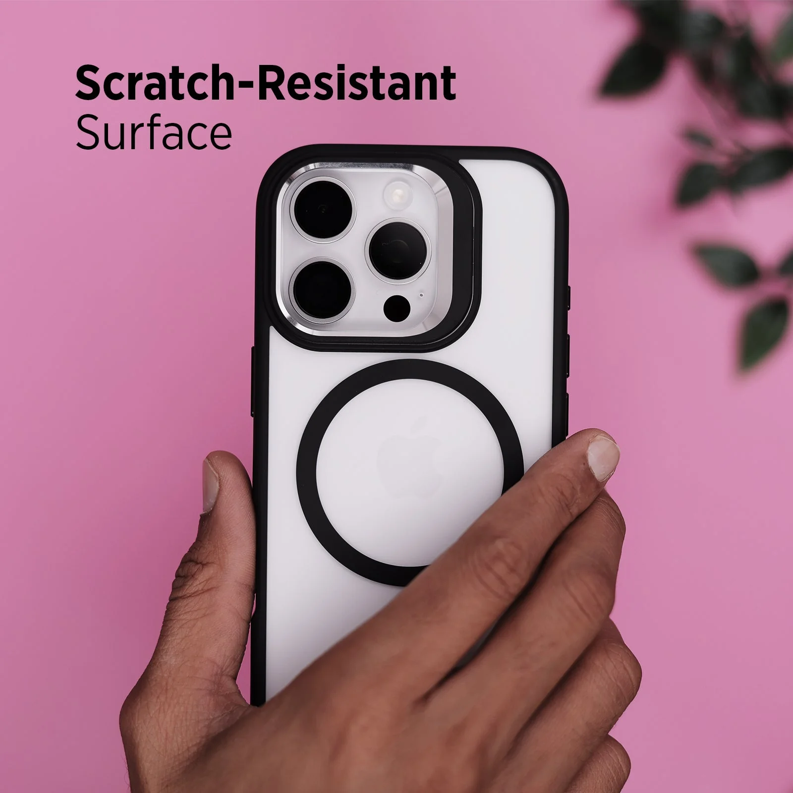 TEKNE CLEAR Case with Camera Stand for iPhone 16 Pro Max | Slim, Transparent & Scratch-Resistant - Black - Image 8
