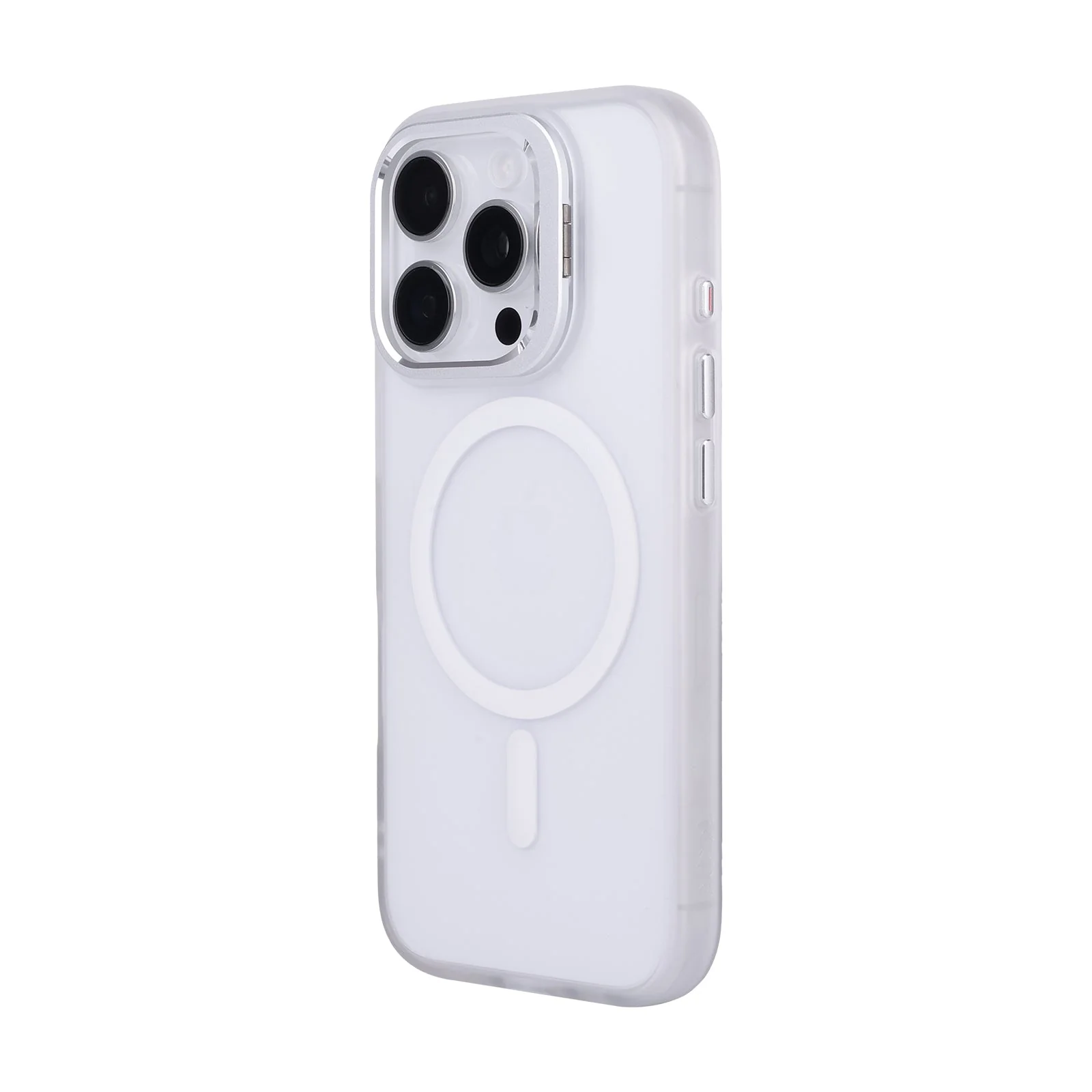 TEKNE CLEAR Case with Camera Stand for iPhone 16 Pro Max | Slim, Transparent & Scratch-Resistant - White