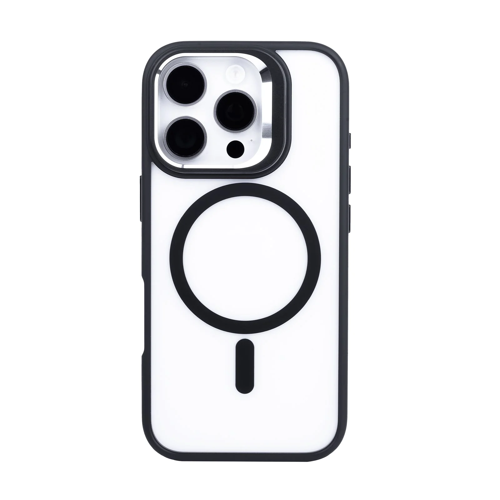 TEKNE CLEAR Case with Camera Stand for iPhone 16 Pro | Slim, Transparent & Scratch-Resistant - Black - Image 2