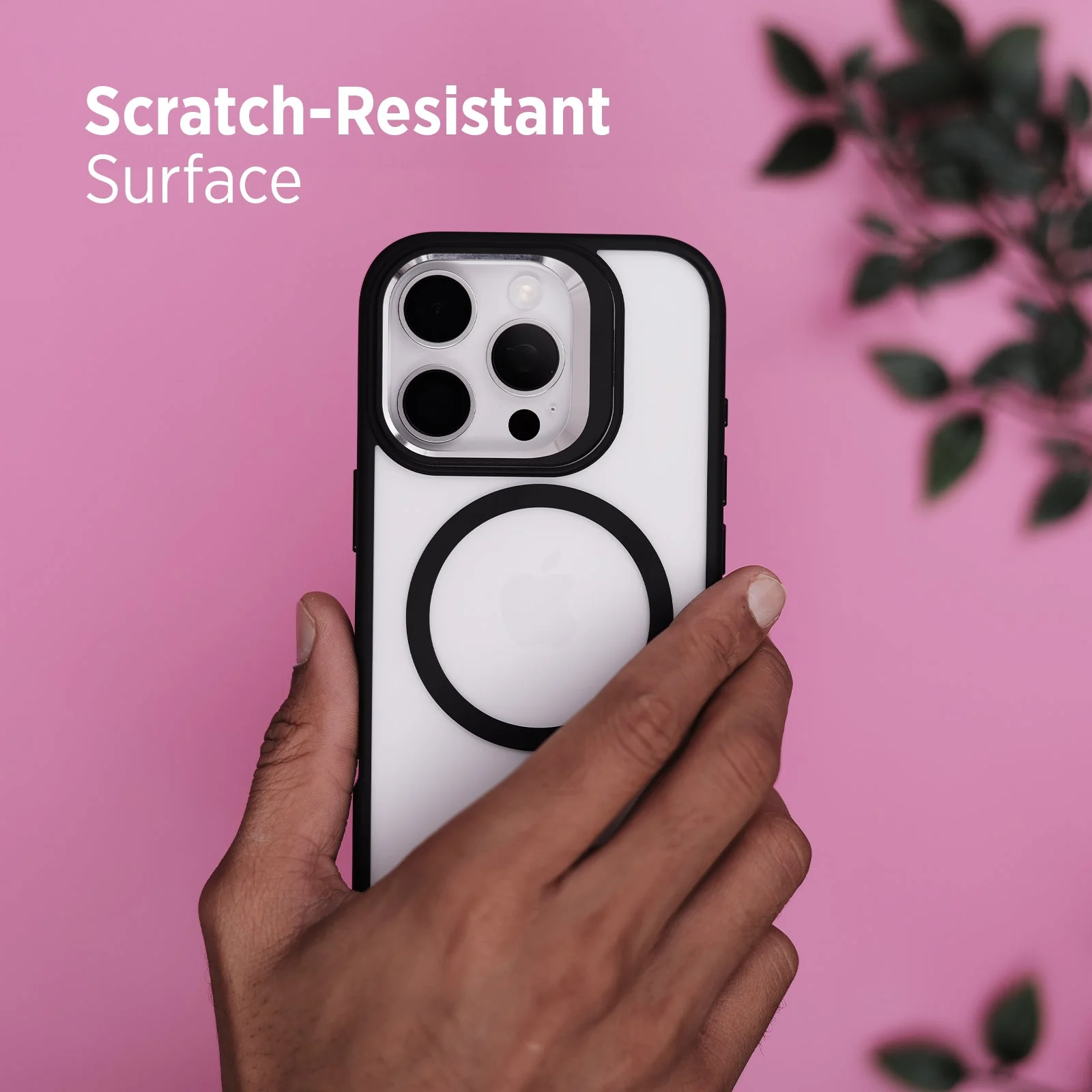 TEKNE CLEAR Case with Camera Stand for iPhone 16 Pro | Slim, Transparent & Scratch-Resistant - Black - Image 6