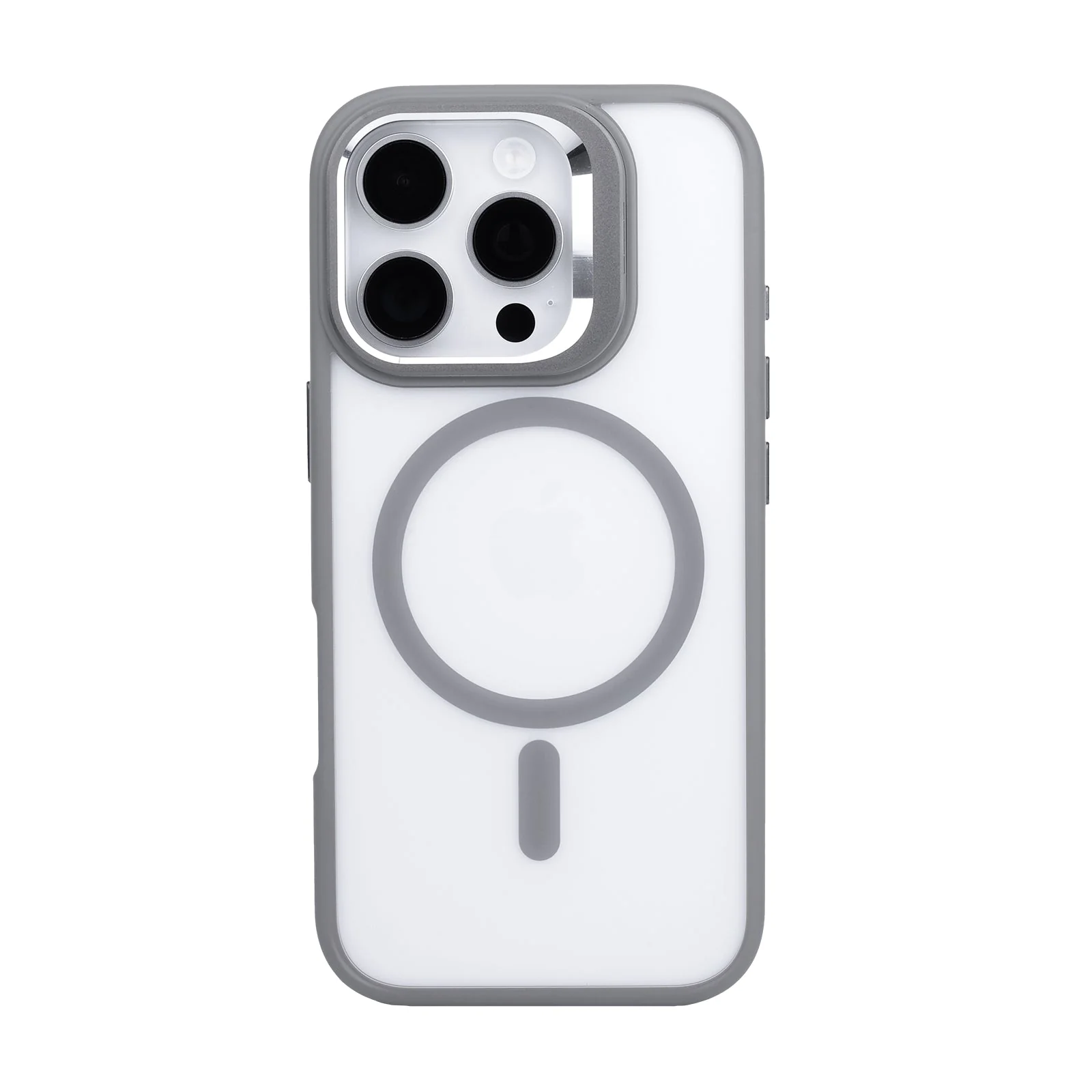 TEKNE CLEAR Case with Camera Stand for iPhone 16 Pro | Slim, Transparent & Scratch-Resistant - Grey - Image 2
