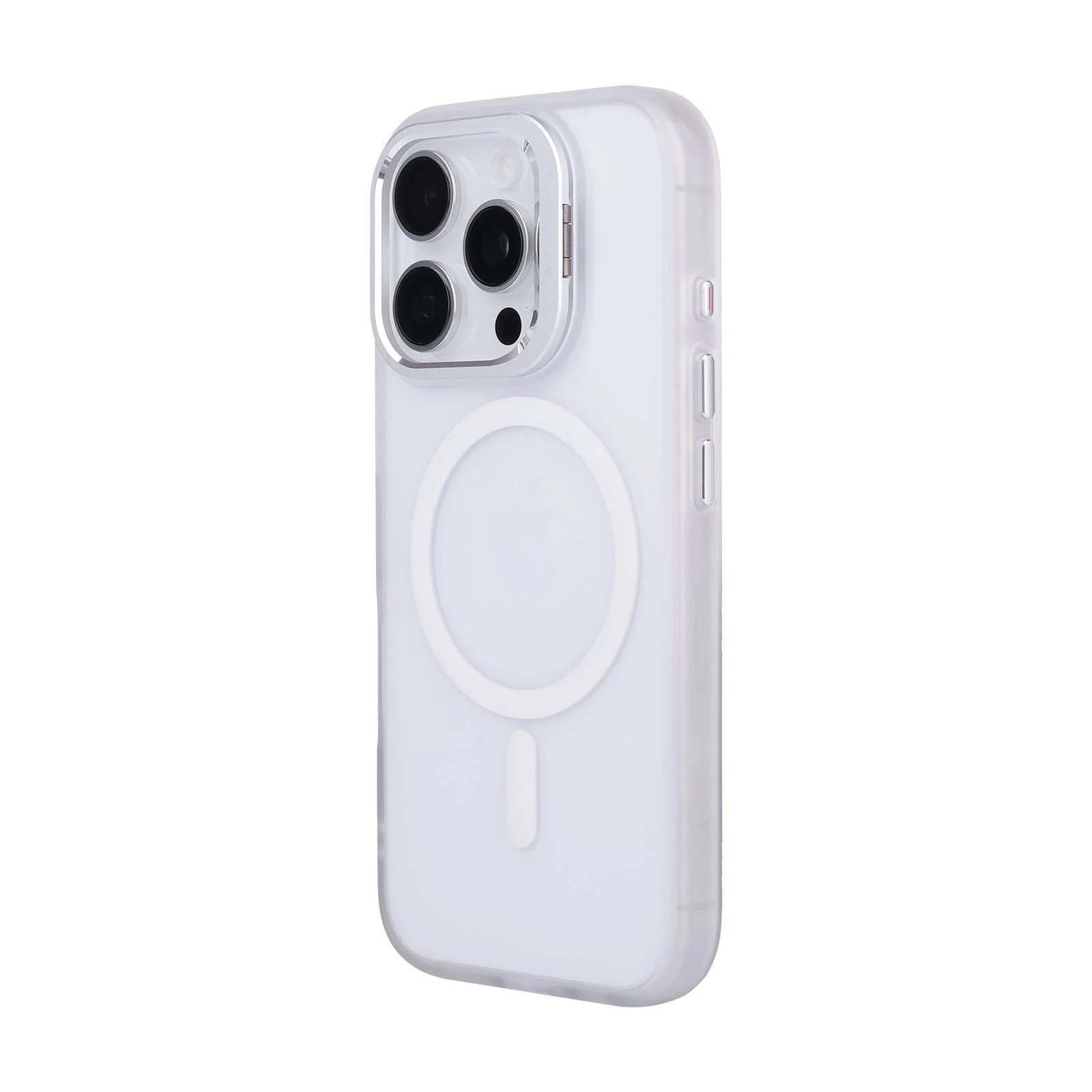 TEKNE CLEAR Case with Camera Stand for iPhone 16 Pro | Slim, Transparent & Scratch-Resistant - White