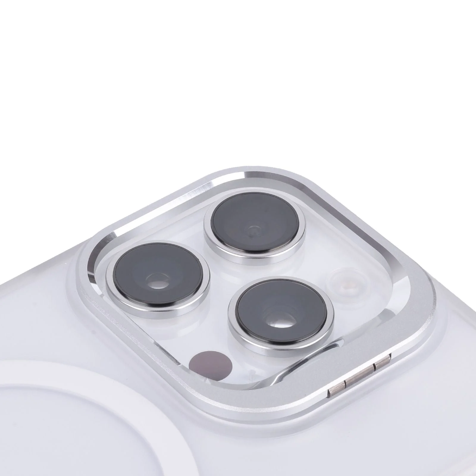 TEKNE CLEAR Case with Camera Stand for iPhone 16 Pro | Slim, Transparent & Scratch-Resistant - White - Image 3