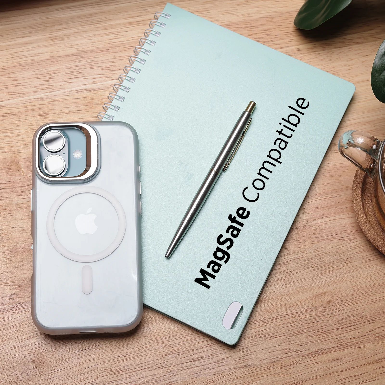 TEKNE CLEAR Case with Camera Stand for iPhone 16 | Slim, Transparent & Scratch-Resistant - White - Image 6