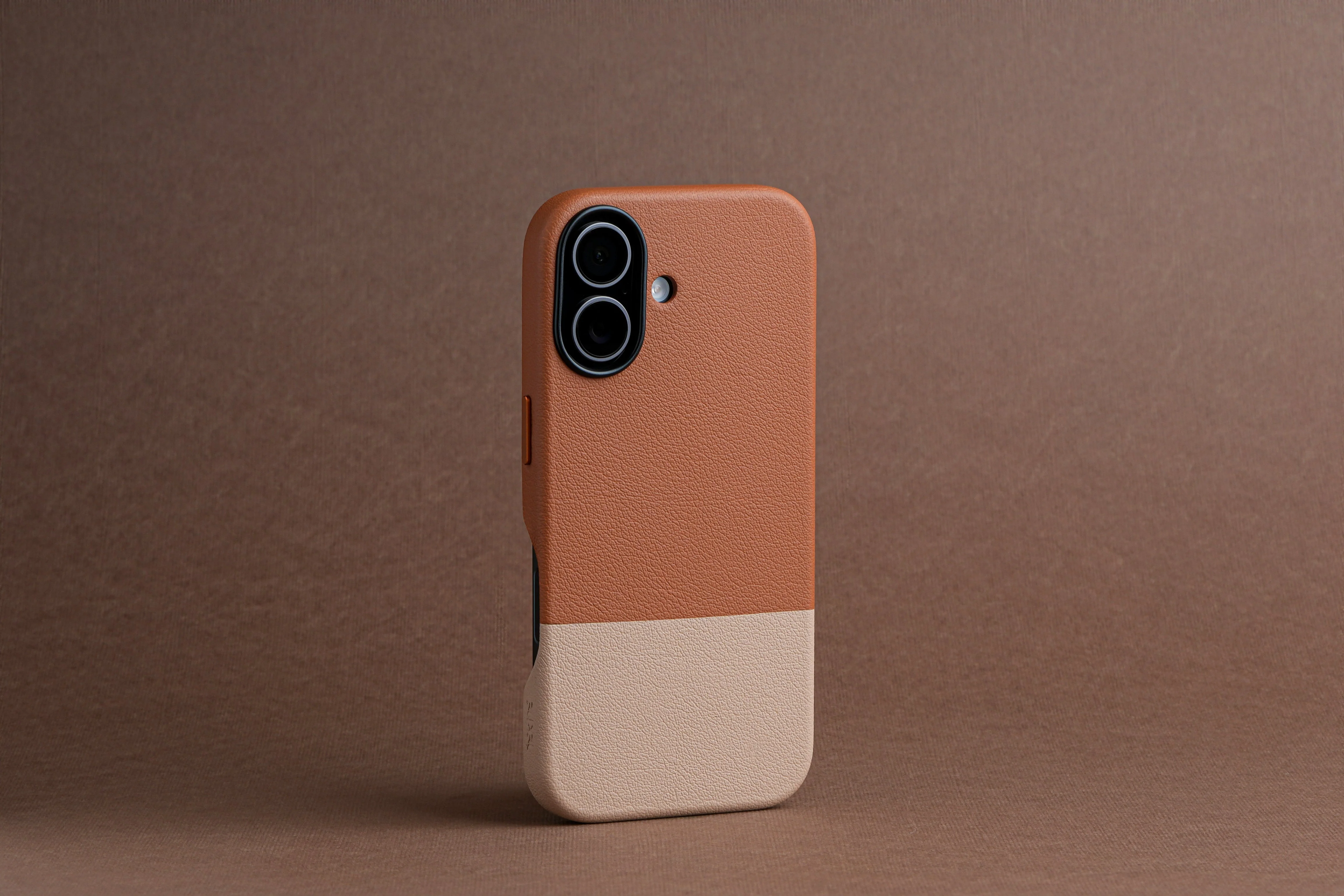 TEKNE DualTone Vegan Leather Case for iPhone 17-Brown - Image 3
