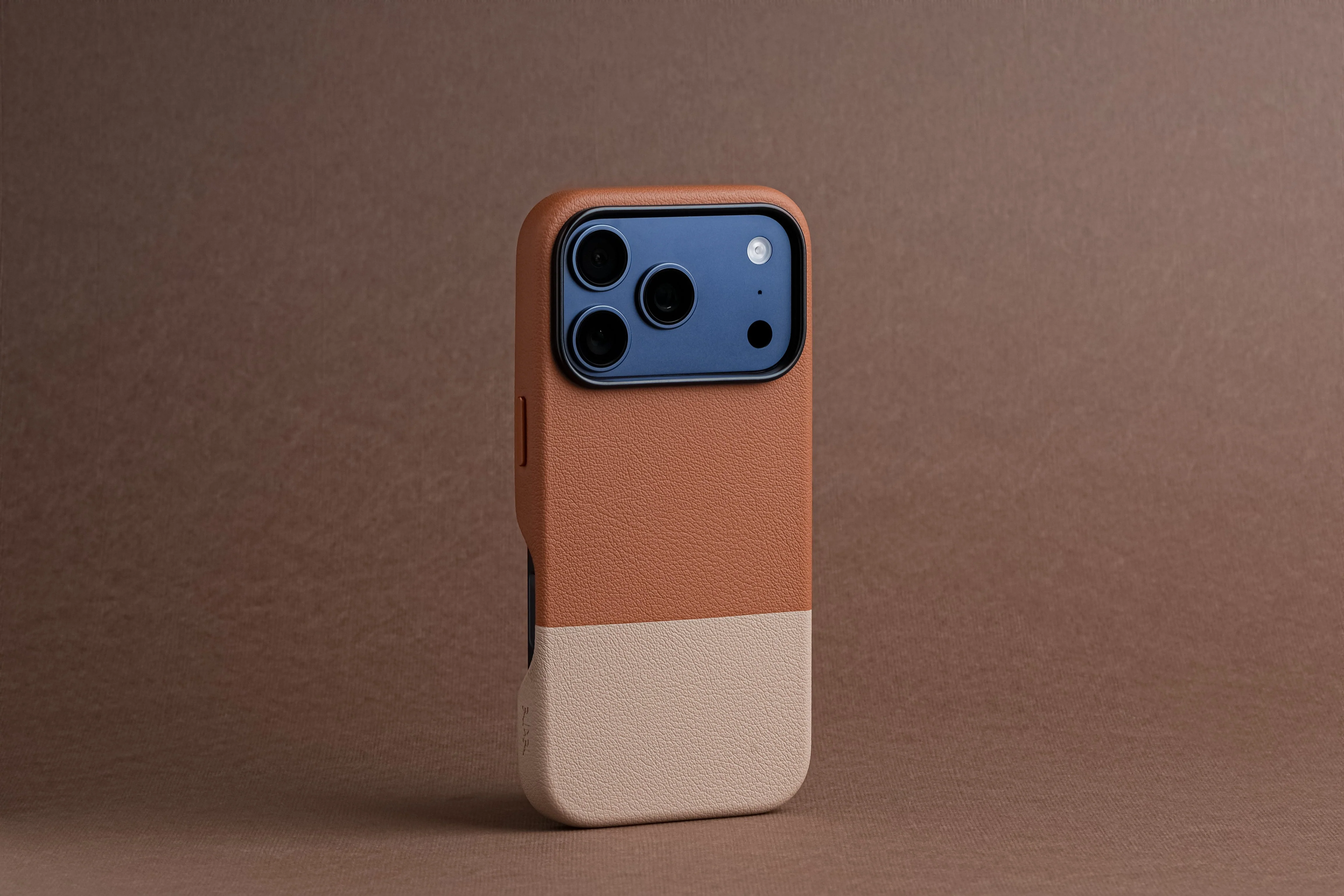 TEKNE DualTone Vegan Leather Case for iPhone 17  Pro- Brown - Image 2