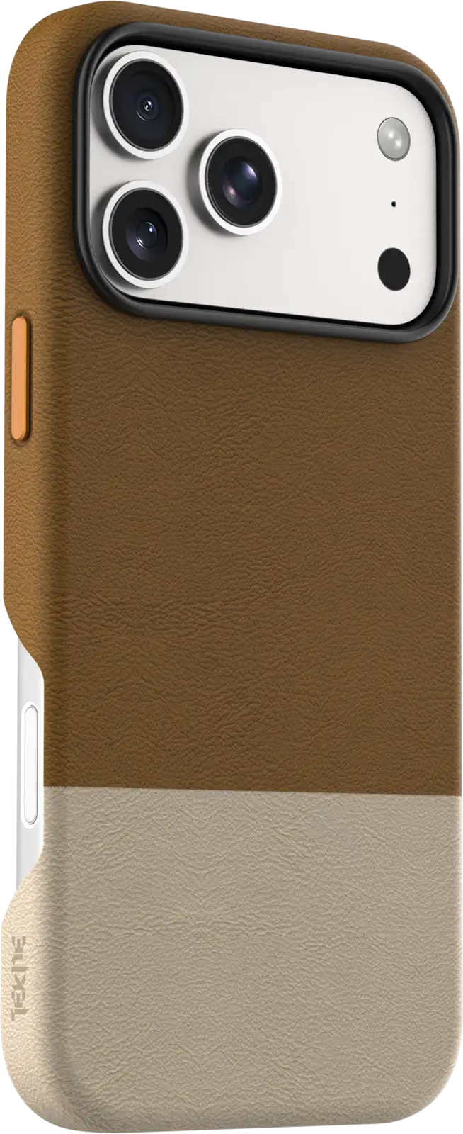 TEKNE DualTone Vegan Leather Case for iPhone 17  Pro Max-Brown - Image 2