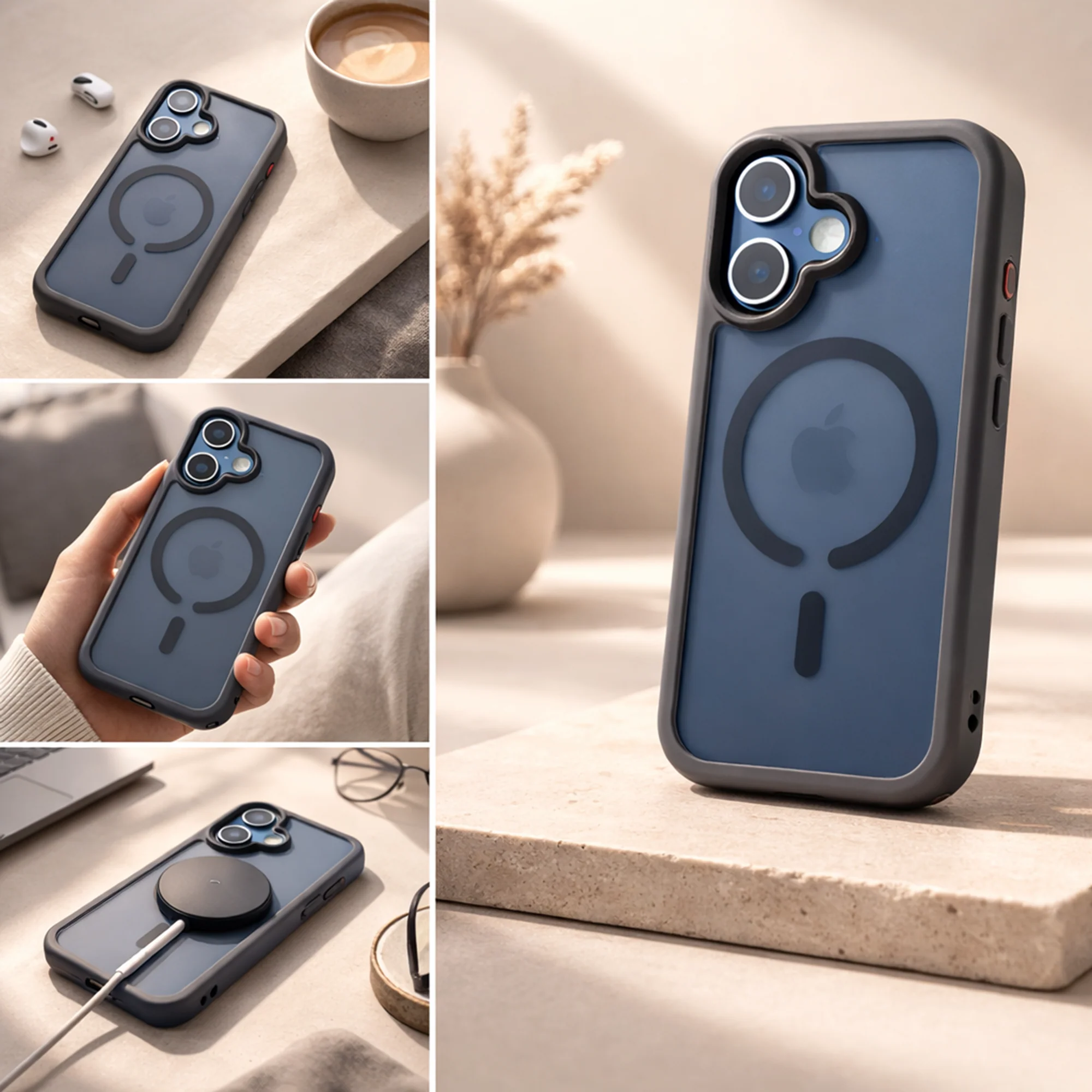 TEKNE Hybrid Frost Matte case   for iPhone 17-Black - Image 2