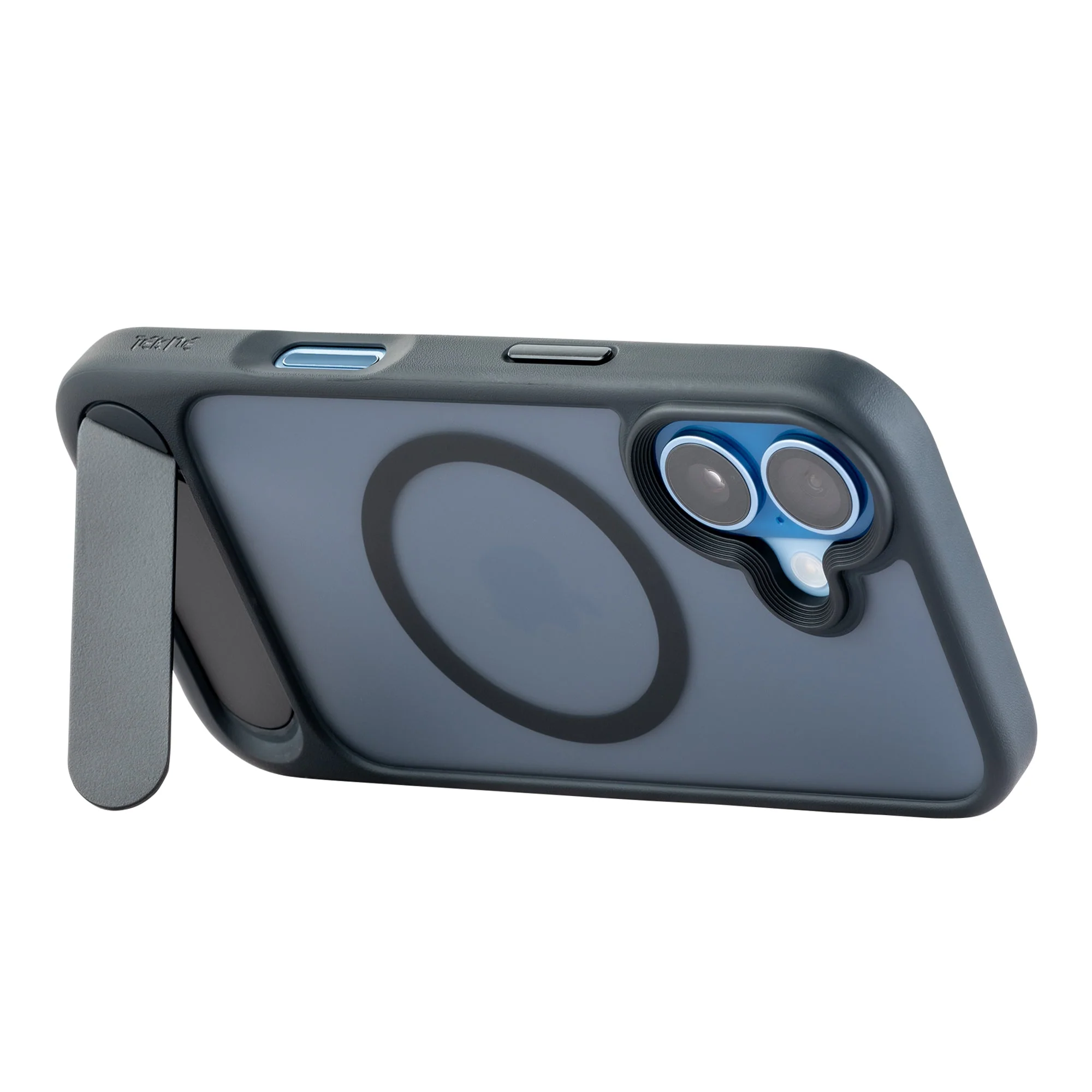 TEKNE Hybrid Frost Matte with stand Case for iPhone 17-Black - Image 5