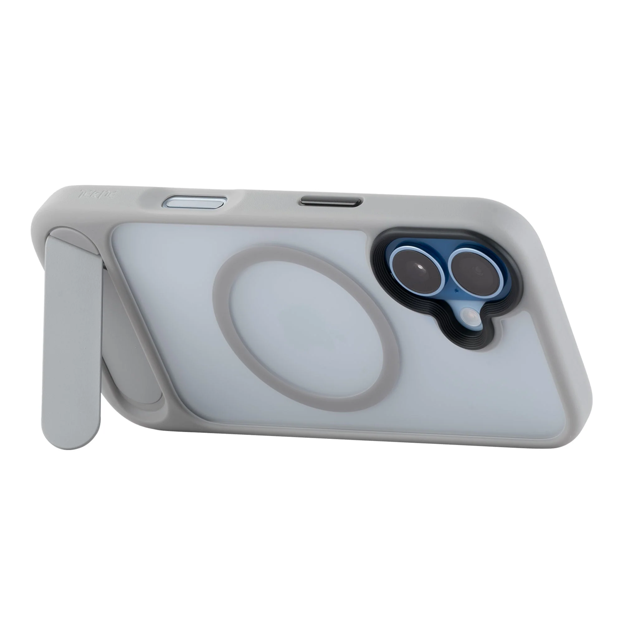 TEKNE Hybrid Frost Matte with stand Case for iPhone 17-Grey - Image 3