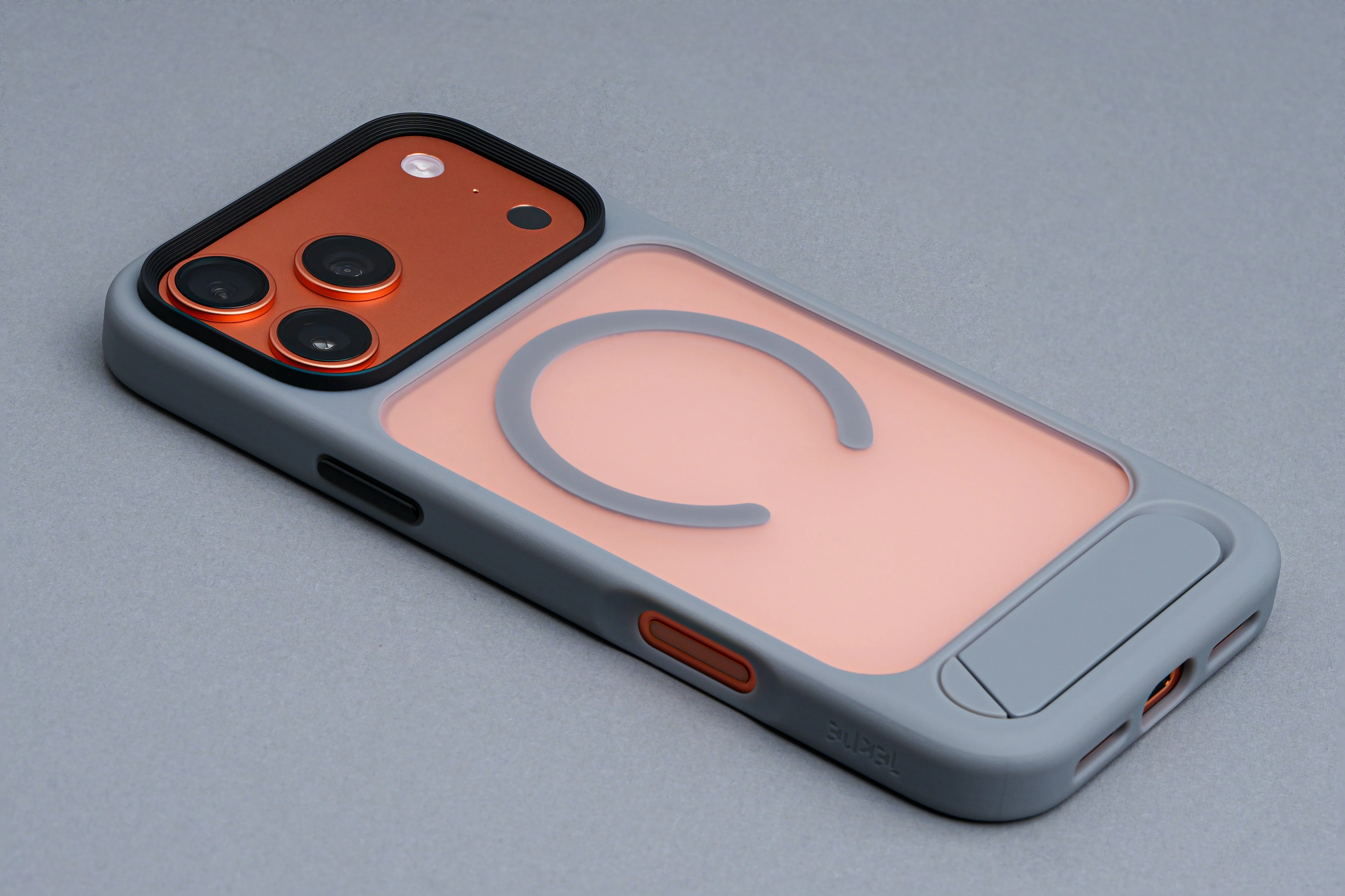 TEKNE Hybrid Frost Matte with stand Case for iPhone 17 Pro Max-Grey - Image 3