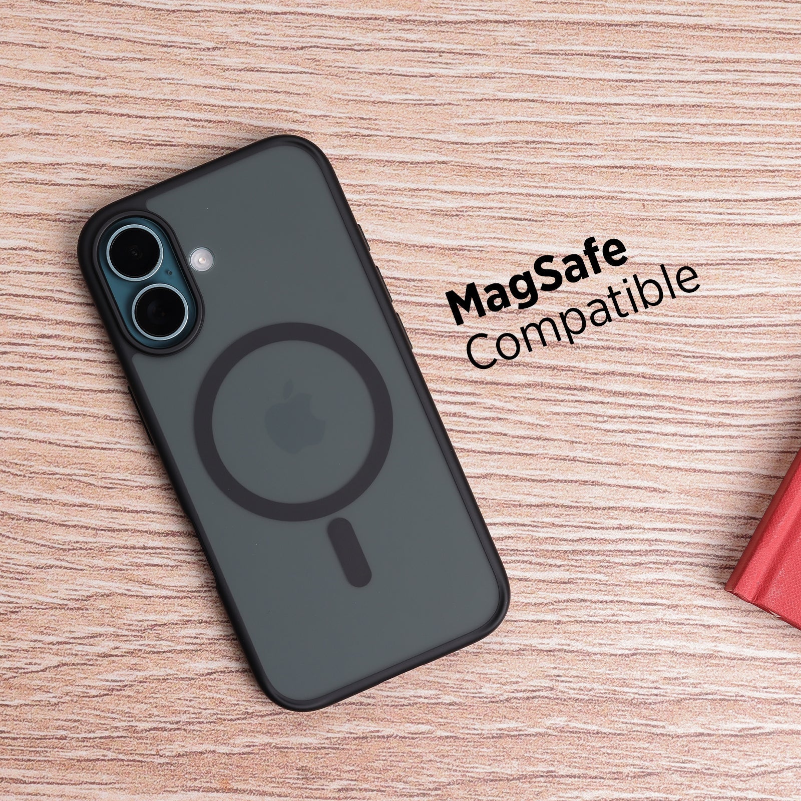 TEKNE Matt MagSafe Case for iPhone 16 | Matte Finish | MagSafe Compatible & Scratch-Resistant - Black - Image 8