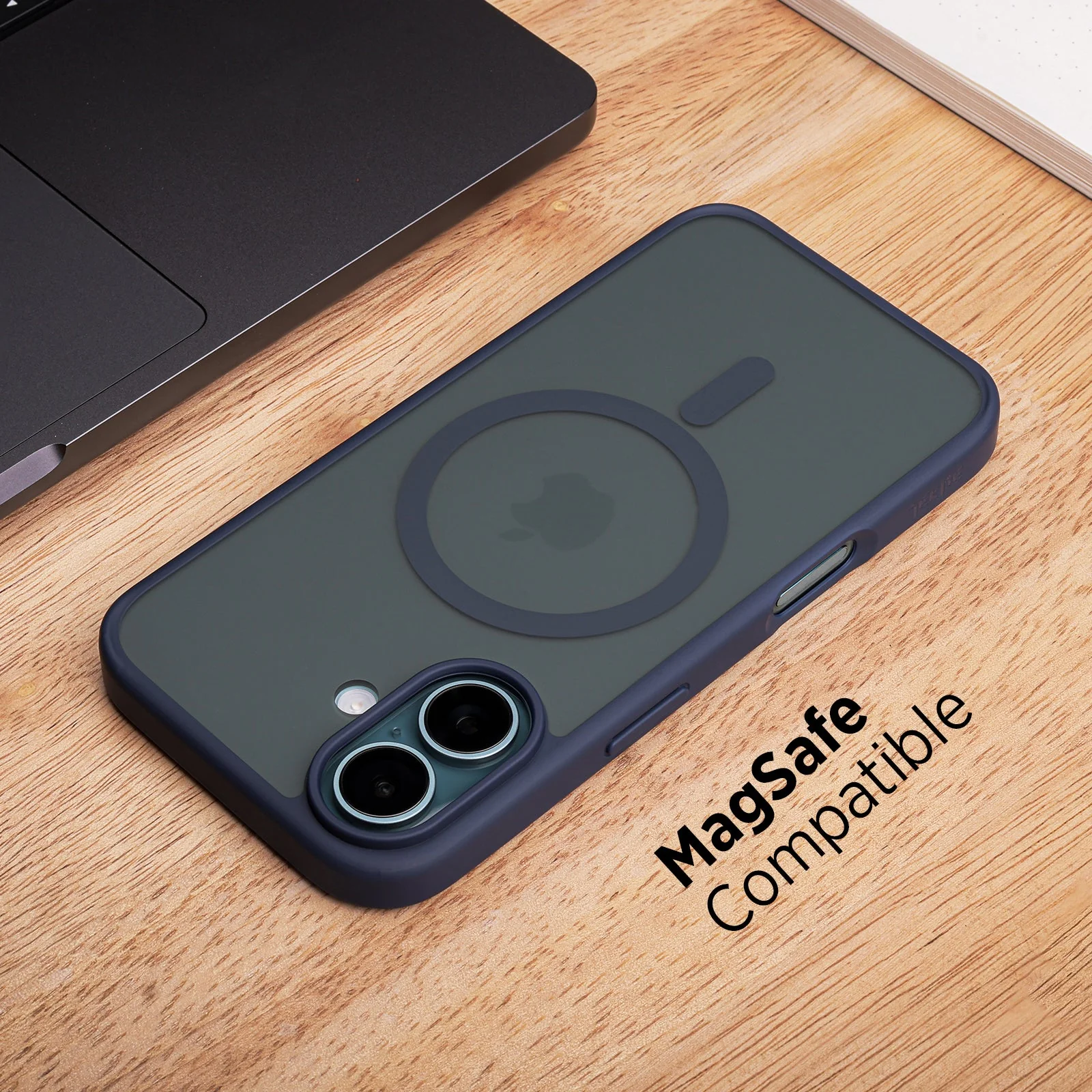 TEKNE Matt MagSafe Case for iPhone 16 | Matte Finish | MagSafe Compatible & Scratch-Resistant - Blue - Image 6