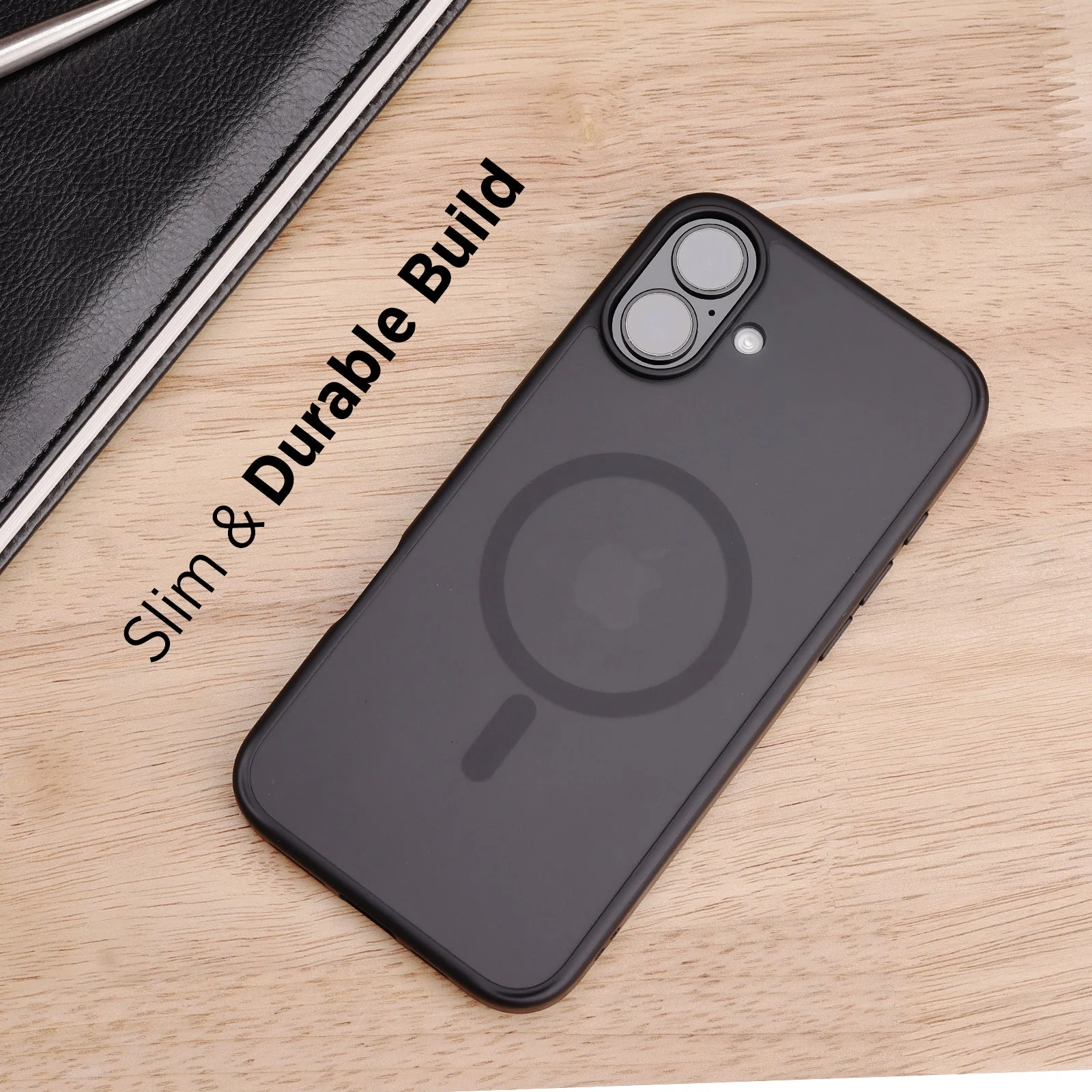 TEKNE Matt MagSafe Case for iPhone 16 Plus | Matte Finish | MagSafe Compatible & Scratch-Resistant - Black - Image 6