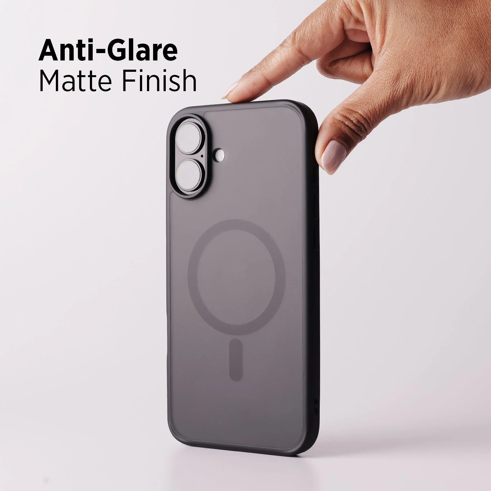 TEKNE Matt MagSafe Case for iPhone 16 Plus | Matte Finish | MagSafe Compatible & Scratch-Resistant - Black - Image 7