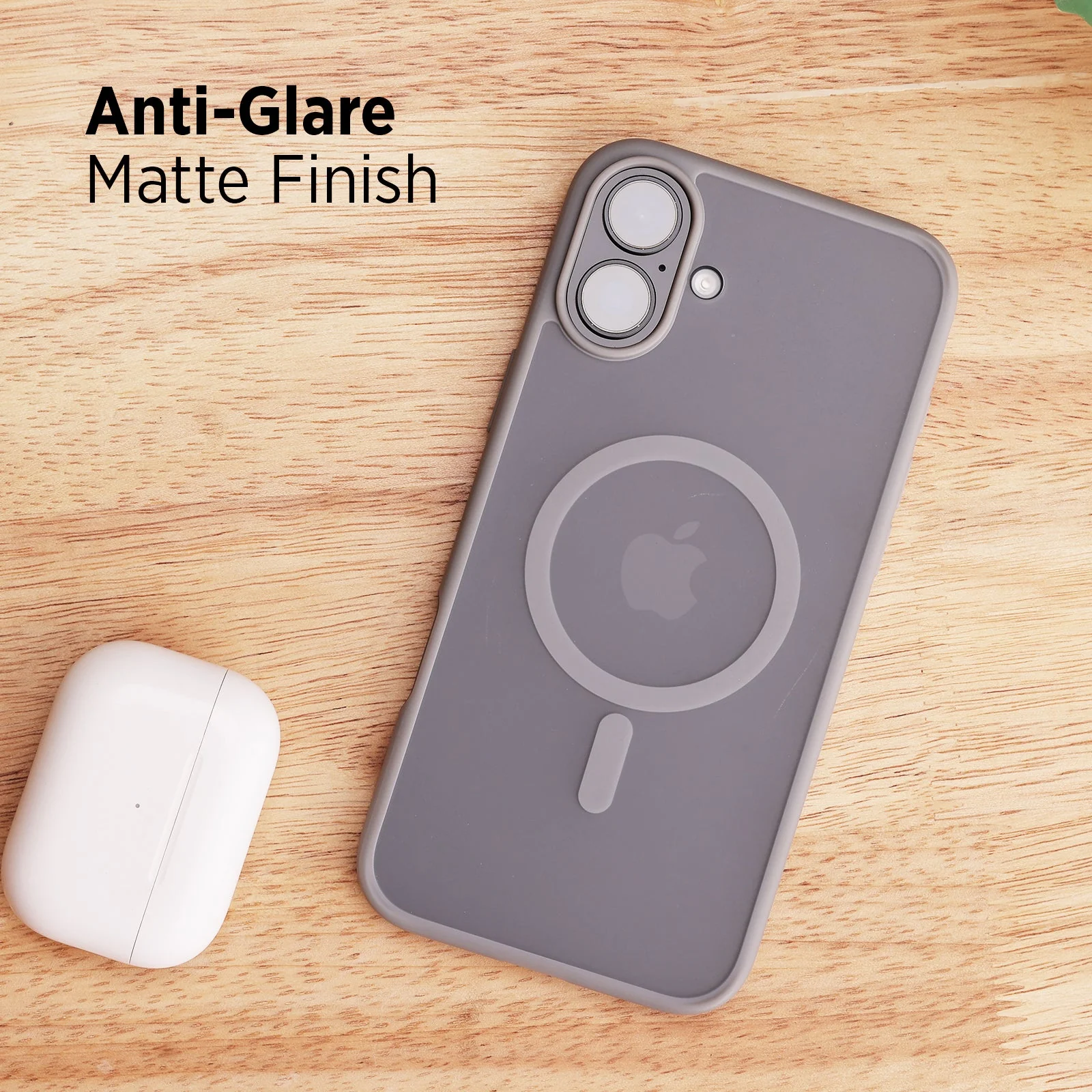 TEKNE Matt MagSafe Case for iPhone 16 Plus | Matte Finish | MagSafe Compatible & Scratch-Resistant - Grey - Image 6