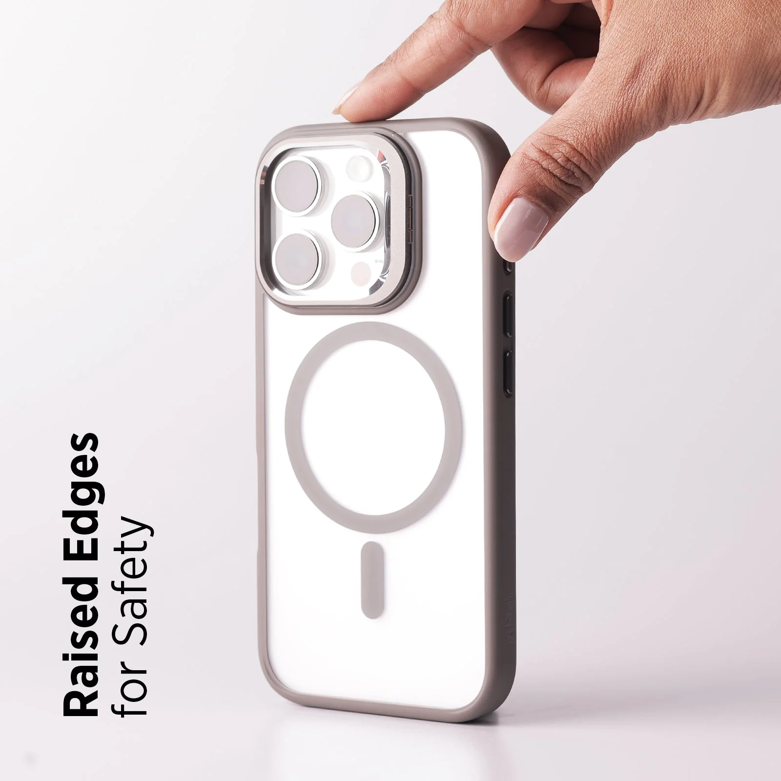 TEKNE Matt MagSafe Case for iPhone 16 Pro | Matte Finish | MagSafe Compatible & Scratch-Resistant - Grey - Image 6