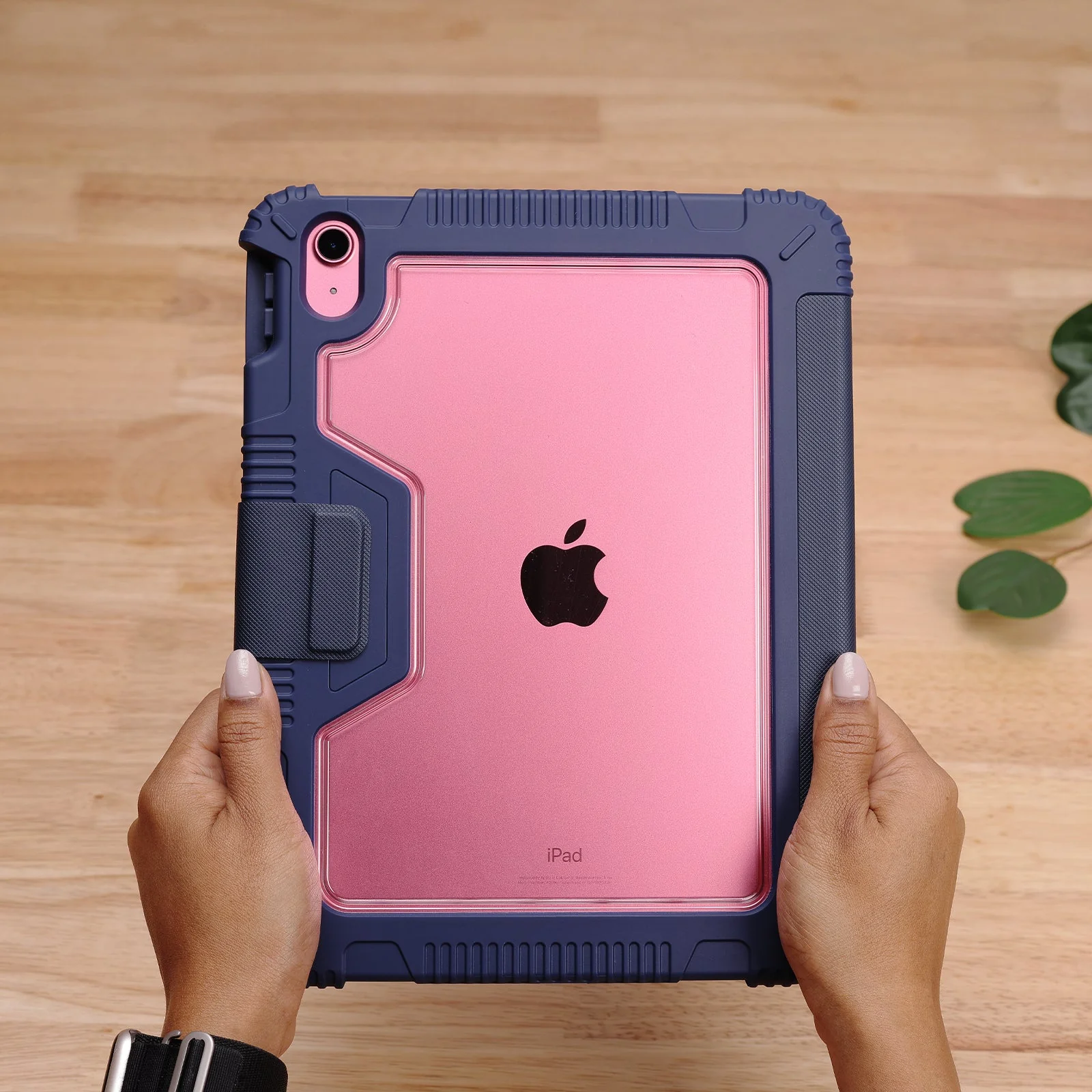 TEKNE Shockproof Vegan Leather Case for iPad 10th Gen 10.9 inch | Stand Function | Drop Protection - Blue - Image 5