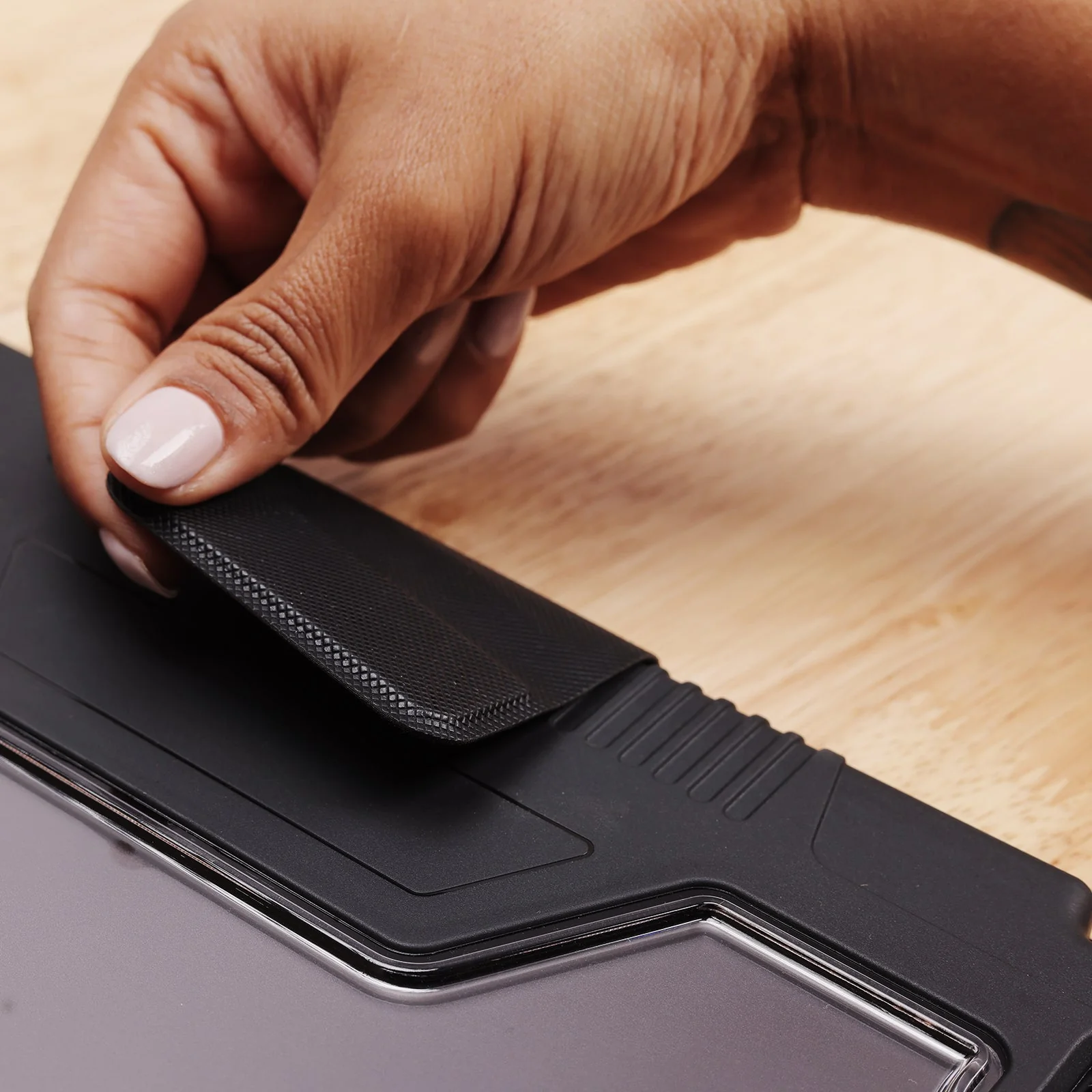 TEKNE Shockproof Vegan Leather Case for iPad Air 13 M2 | Stand Function | Drop Protection - Grey - Image 6