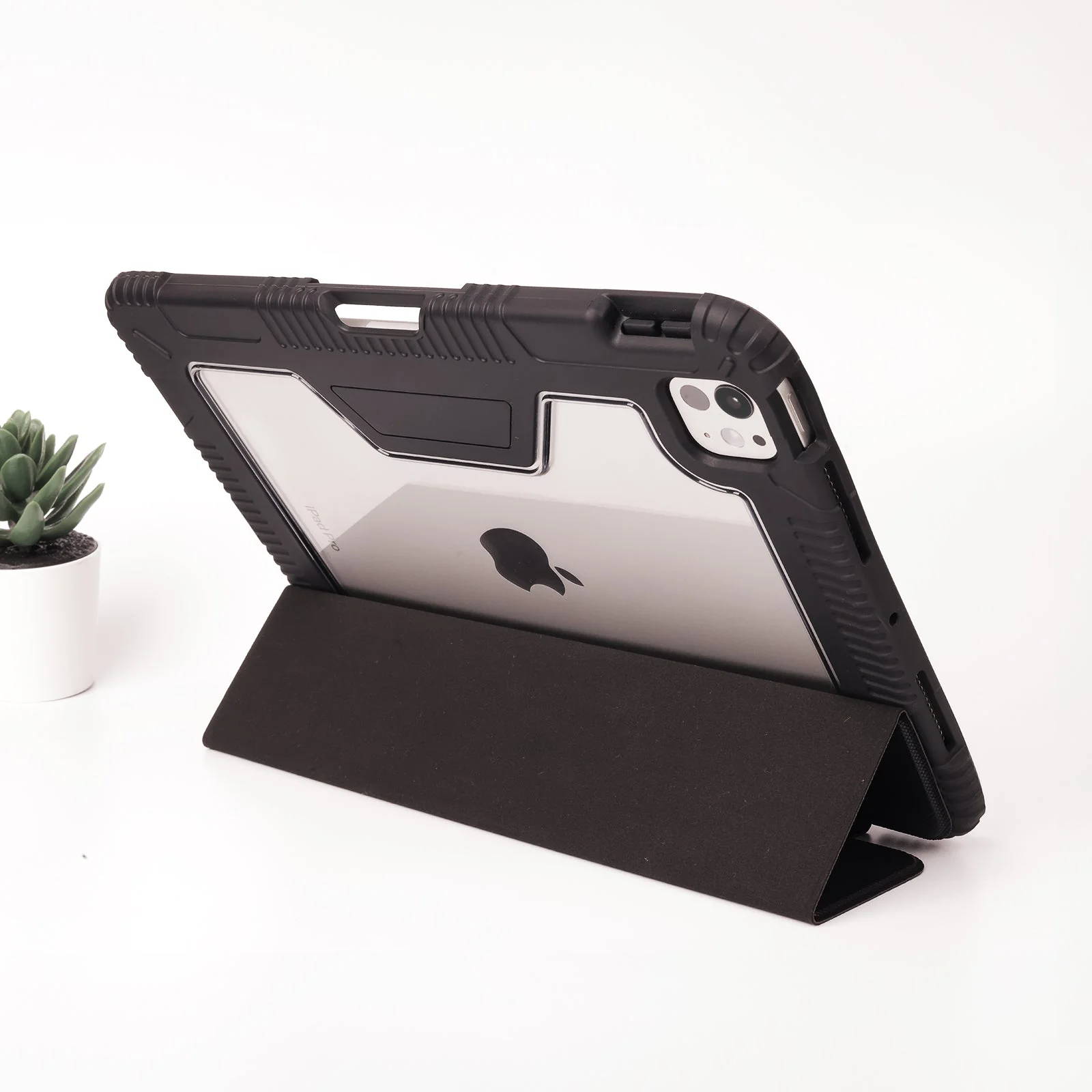 TEKNE Shockproof Vegan Leather Case for iPad Pro 11 M4 | Stand Function | Drop Protection - Black - Image 6