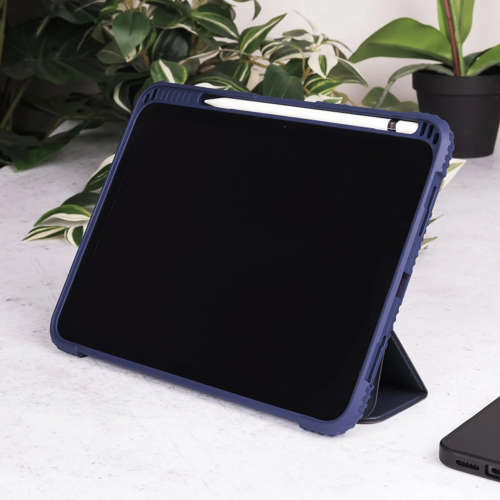 TEKNE Shockproof Vegan Leather Case for iPad Pro 11 M4 | Stand Function | Drop Protection - Blue - Image 6