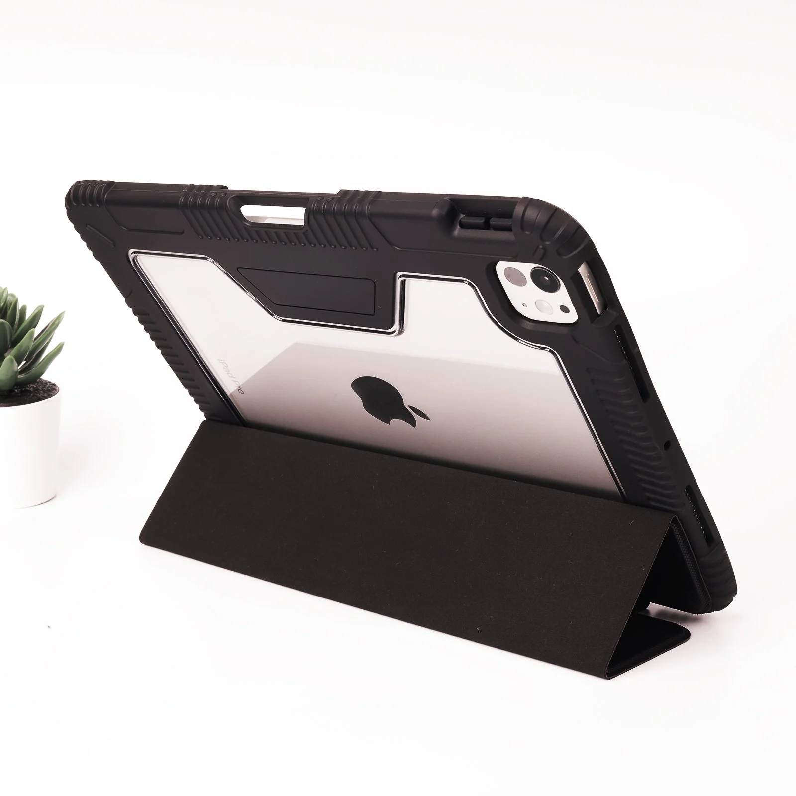 TEKNE Shockproof Vegan Leather Case for iPad Pro 13 M4 | Stand Function | Drop Protection - Black - Image 6