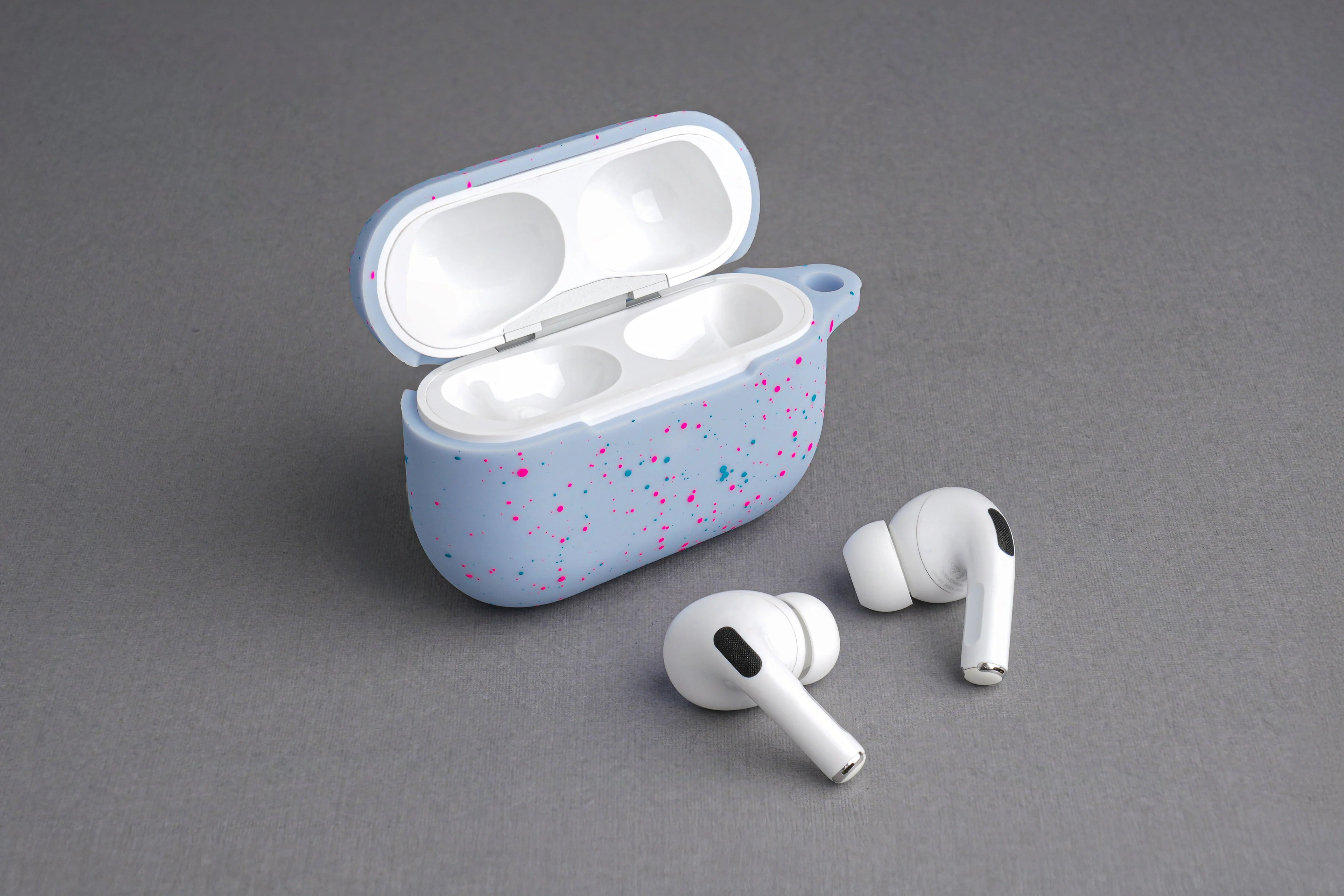 TEKNE Silicone Airpod Case for Airpods Pro-Motif Blue with Dots - Image 5