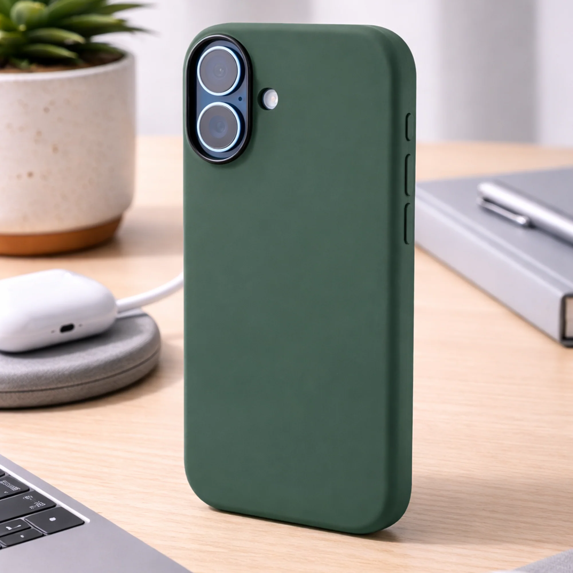 TEKNE Silicone Case Compatible with MagSafe for iPhone 17-Green - Image 5
