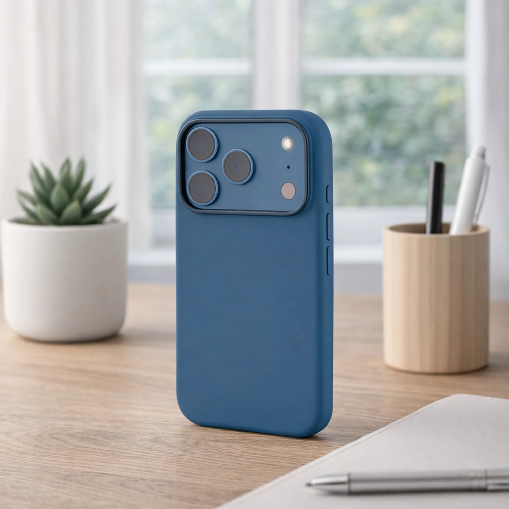TEKNE Silicone Case Compatible with MagSafe for iPhone 17 Pro-Blue - Image 3