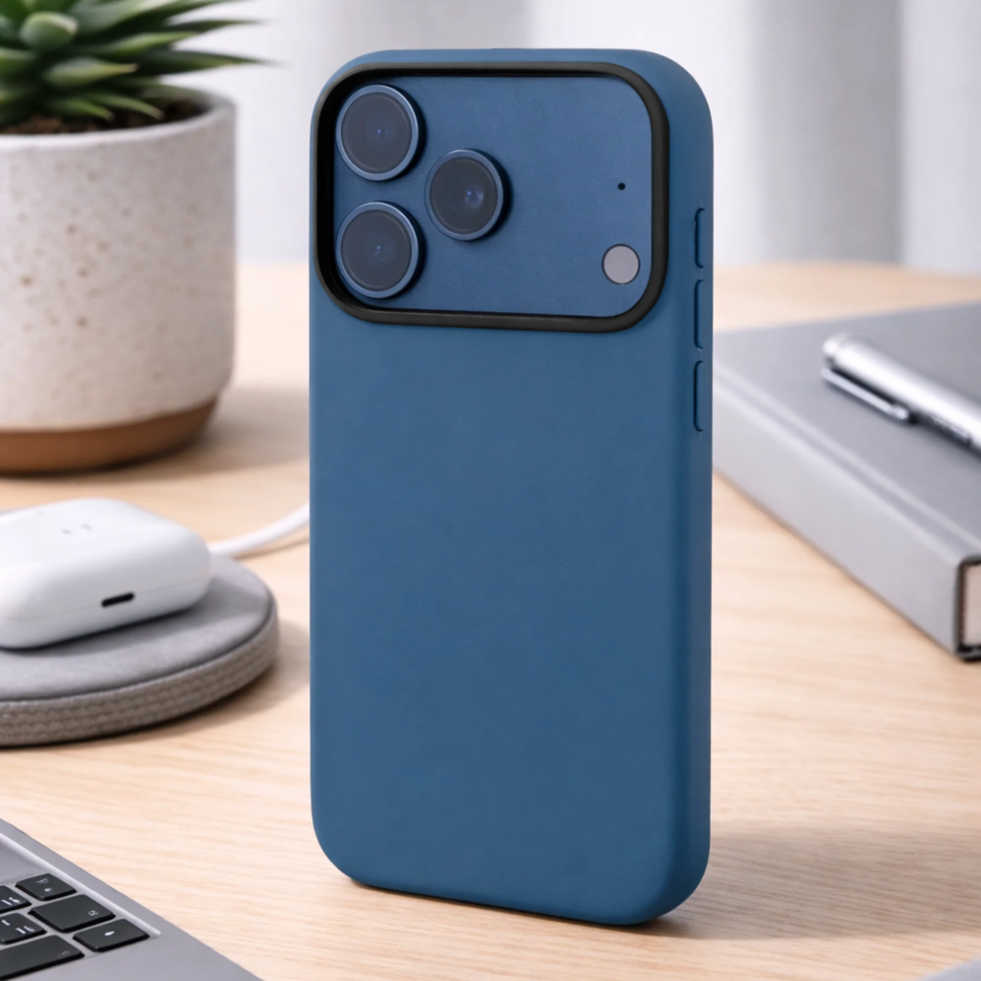 TEKNE Silicone Case Compatible with MagSafe for iPhone 17 Pro-Blue - Image 6