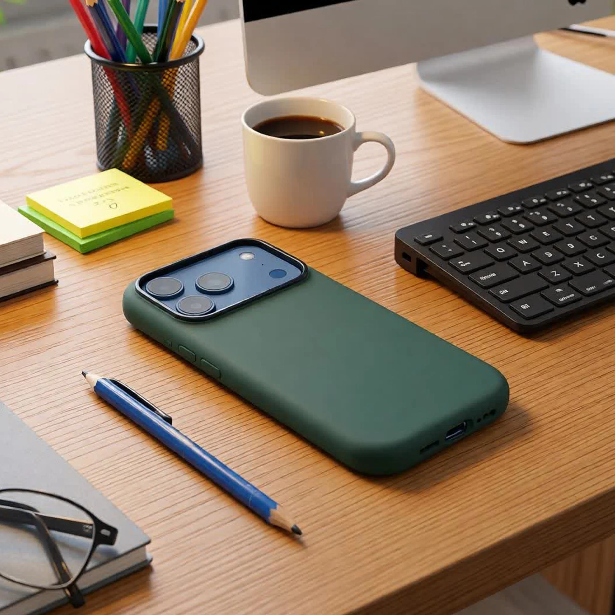 TEKNE Silicone Case Compatible with MagSafe for iPhone 17 Pro-Green - Image 2