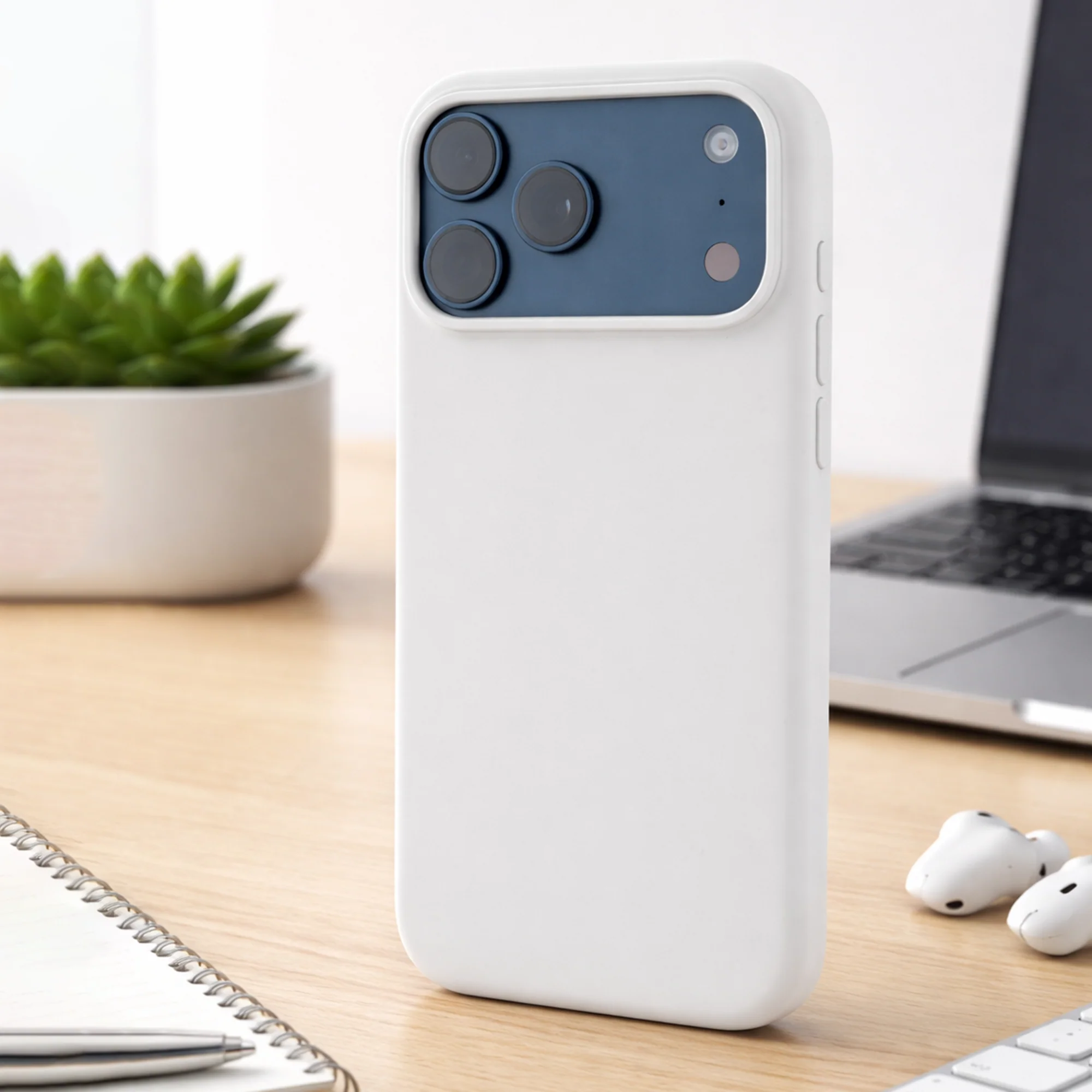 TEKNE Silicone Case Compatible with MagSafe for iPhone 17 Pro Max-Beige - Image 3