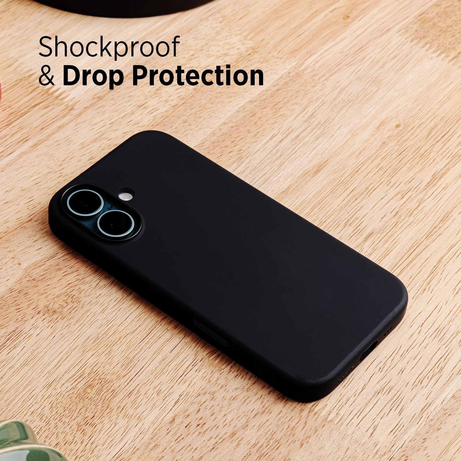 TEKNE Silicone Case for iPhone 16 | Soft-Touch Grip | Shockproof & Wireless Charging Compatible - Black - Image 7
