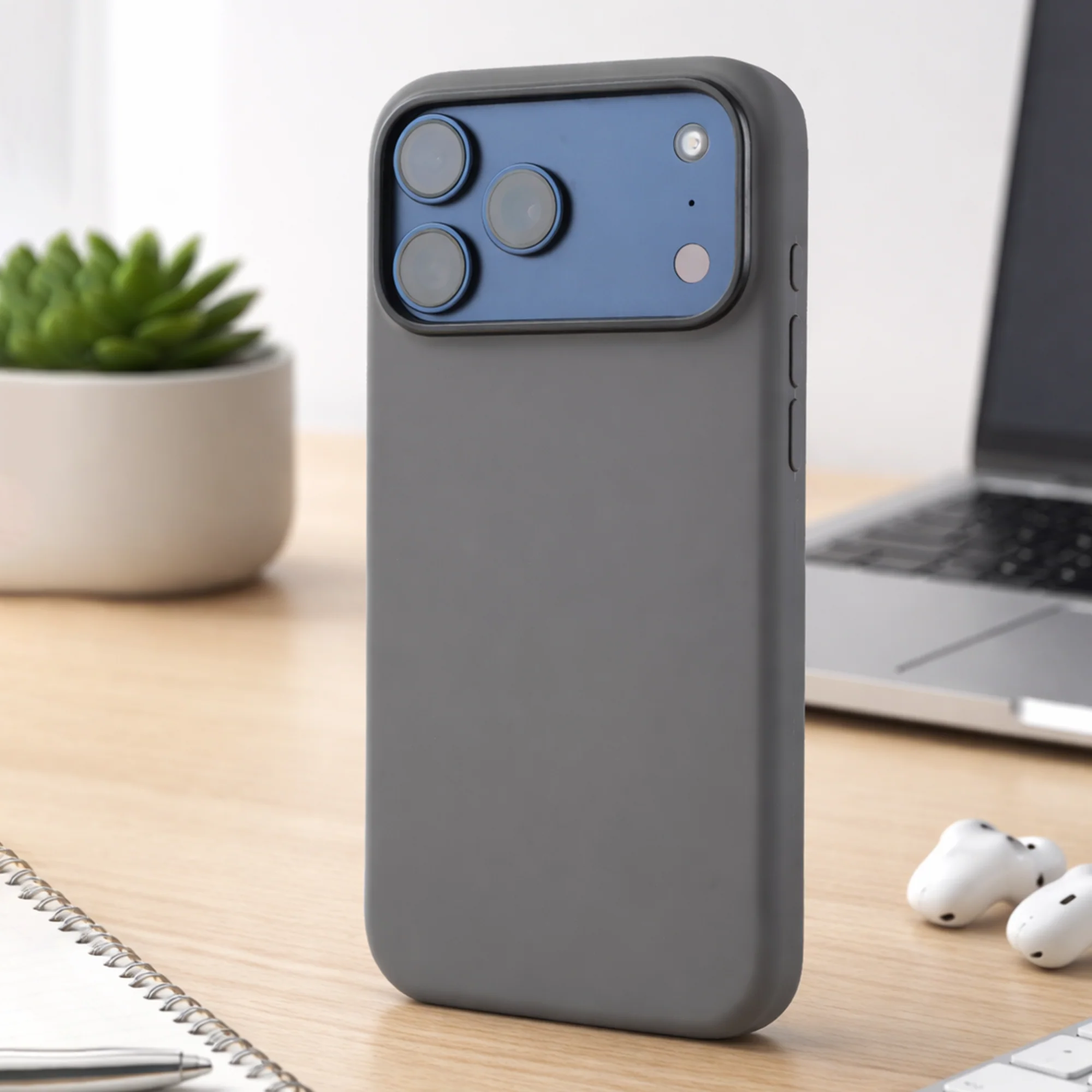 TEKNE Silicone MagSafe Case for iPhone 17 Pro Max-Stone Gray - Image 3