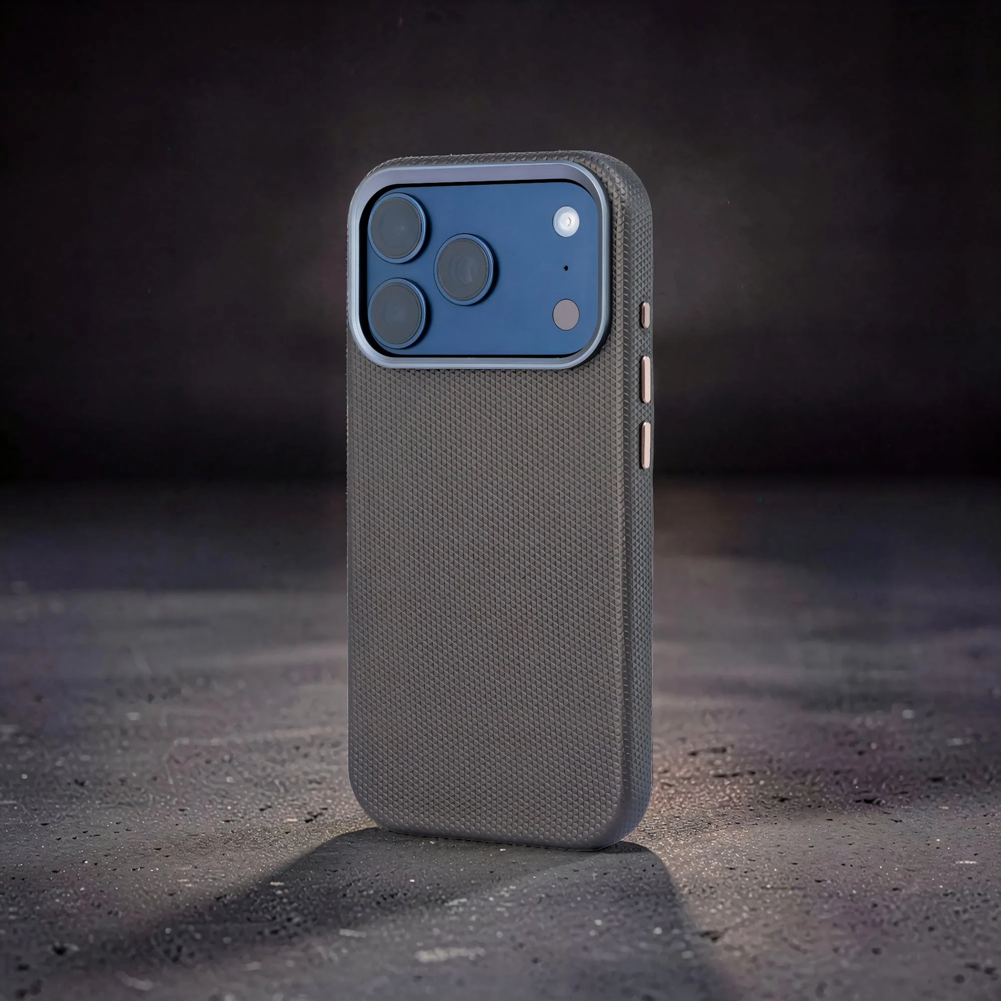 TEKNE Textura Vegan Leather Case for iPhone 17 Pro-Grey - Image 3