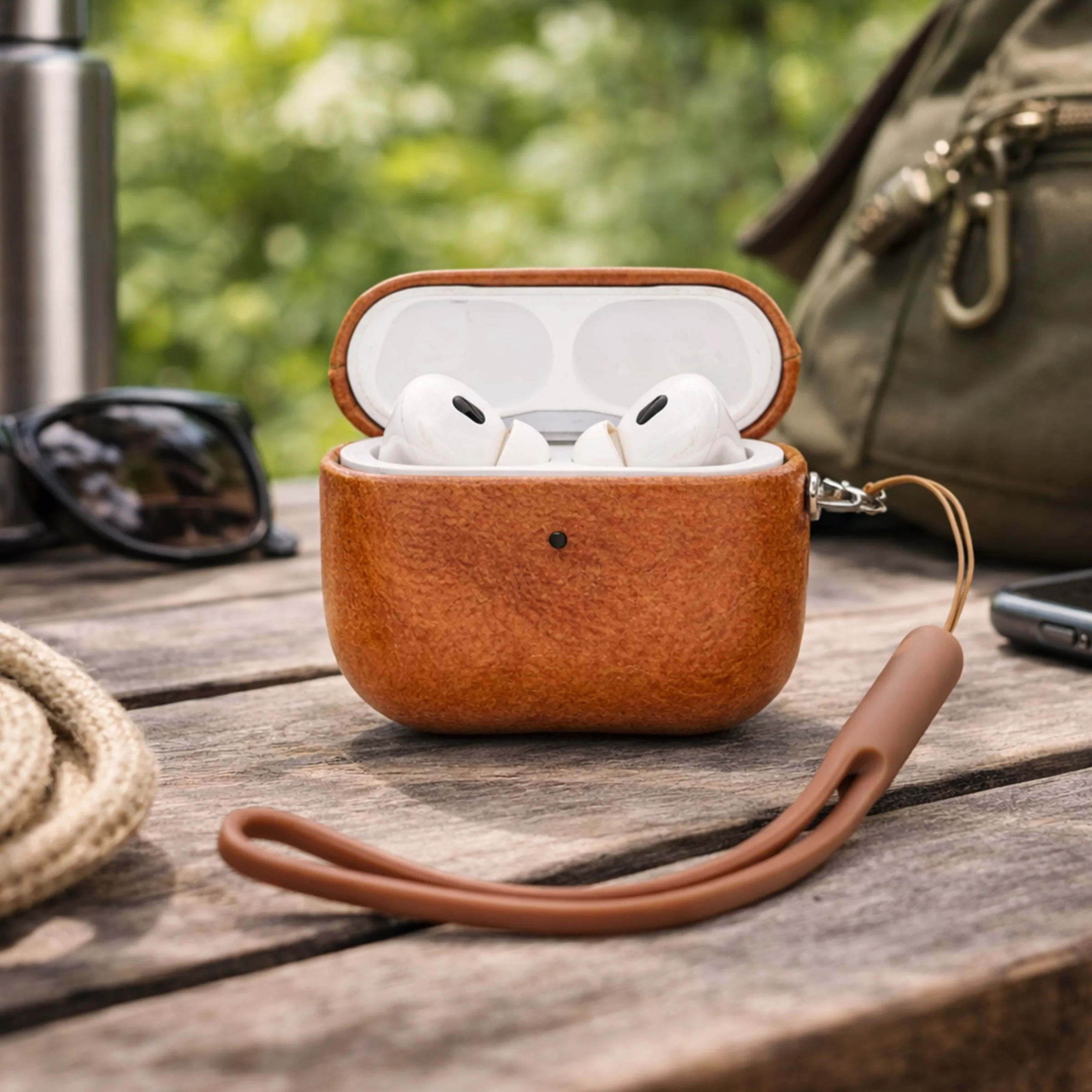 Tekne Vegan Leather case for Airpods-Tan/Brown-Airpod Pro 2nd Gen - Image 5