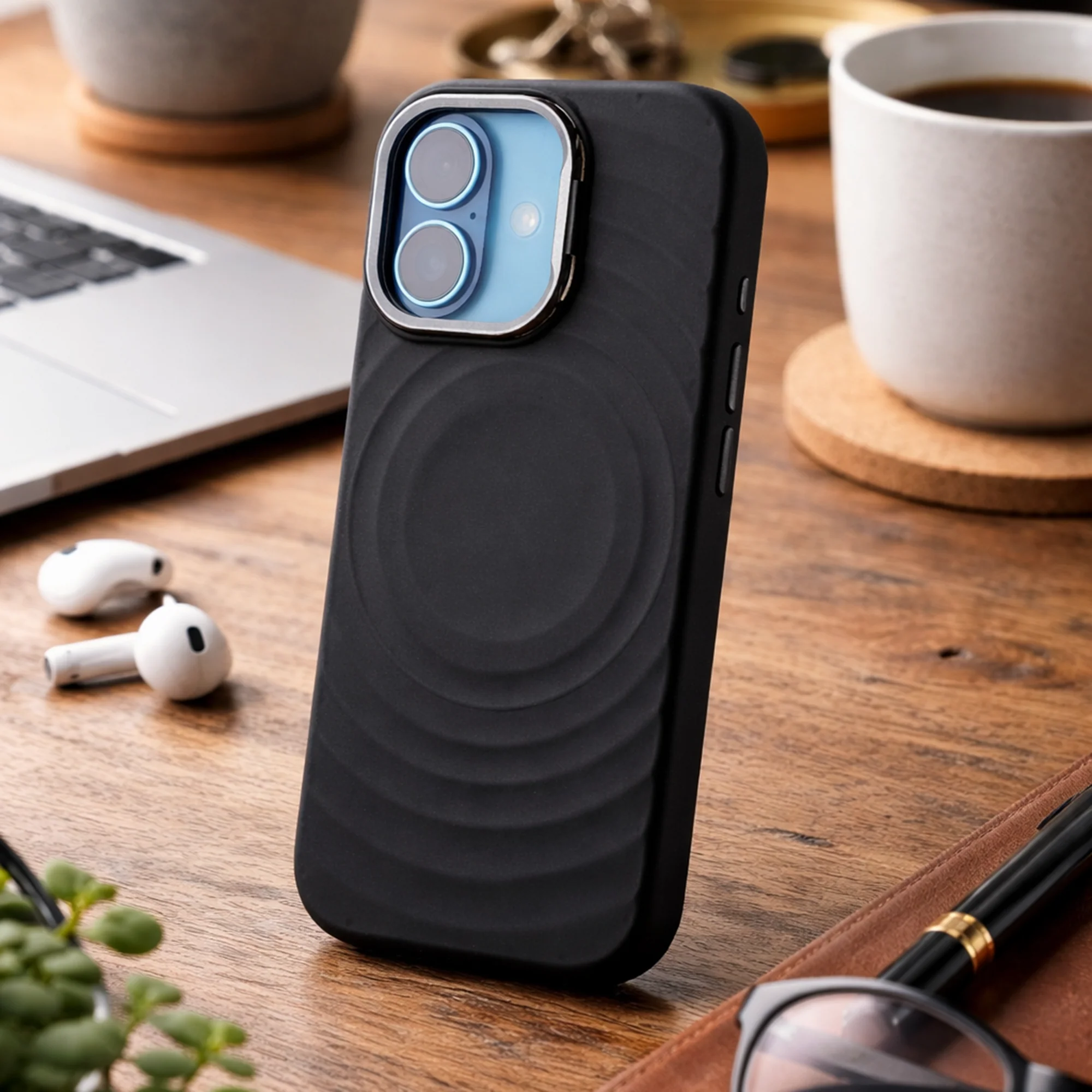 TEKNE WaveStand Silicone Case for iPhone 17- Black - Image 4