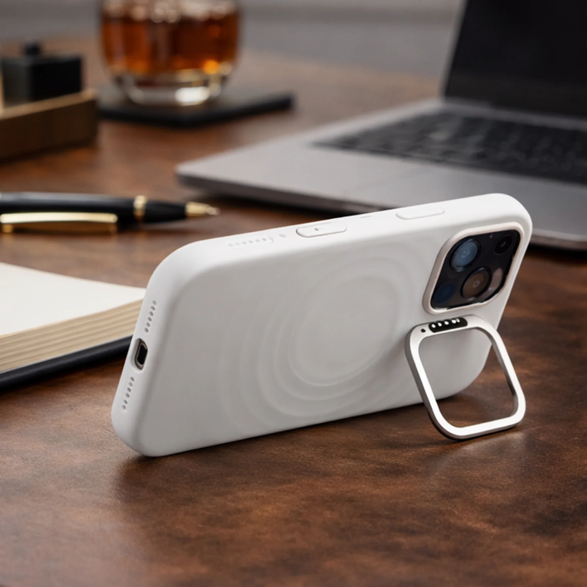 TEKNE WaveStand Silicone Case for iPhone 17 Pro Max-Beige - Image 4